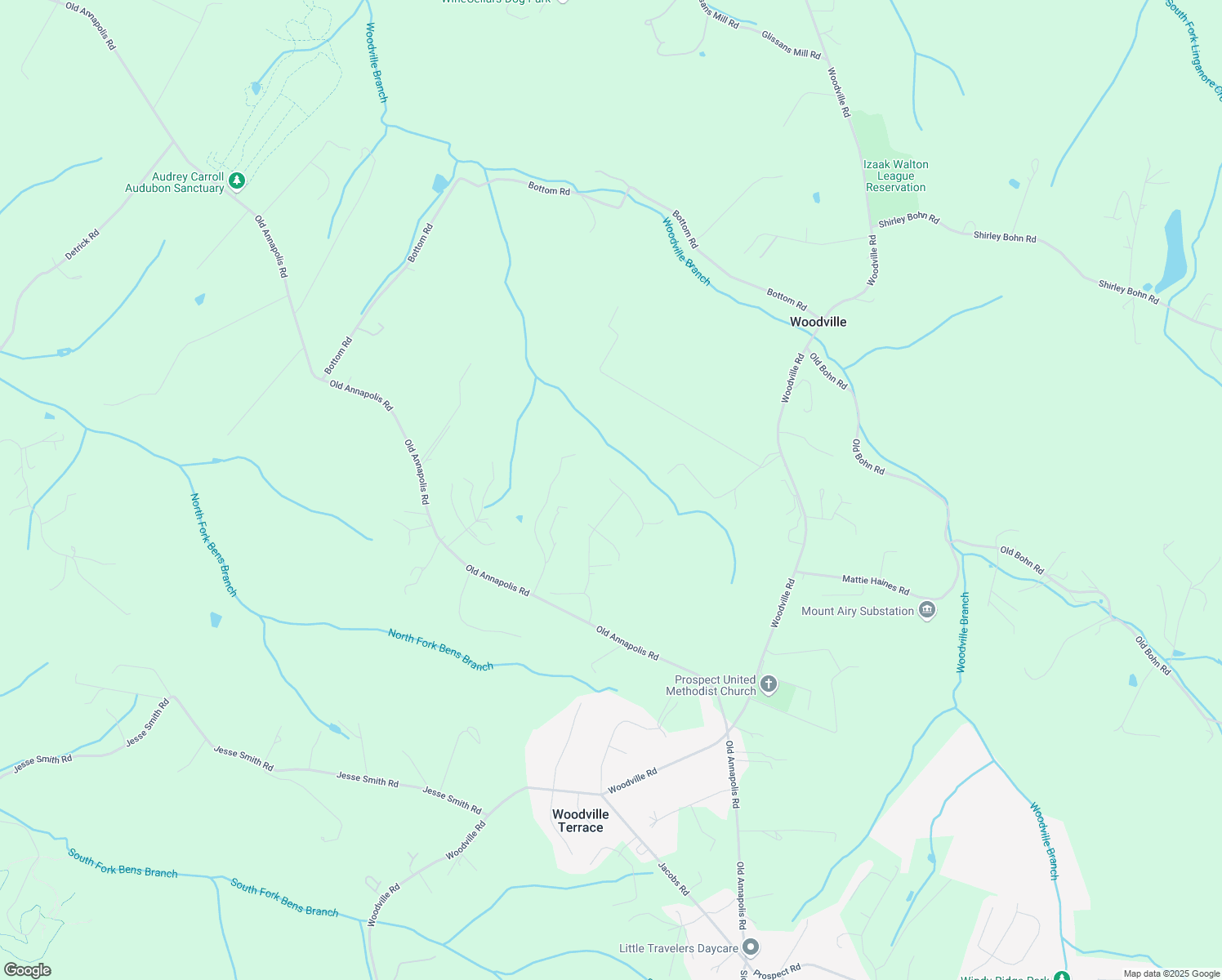map of restaurants, bars, coffee shops, grocery stores, and more near 13599 Skyview Terrace East in Mount Airy