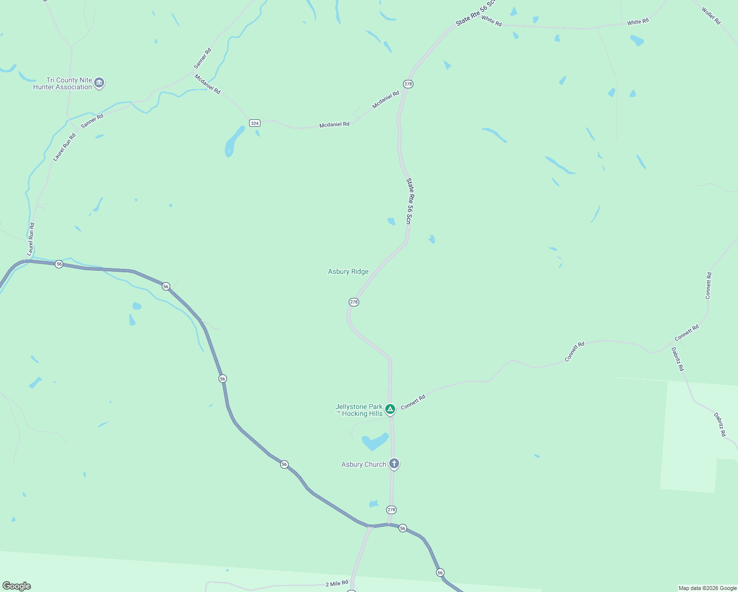 map of restaurants, bars, coffee shops, grocery stores, and more near 21704 Highway 278 in Nelsonville