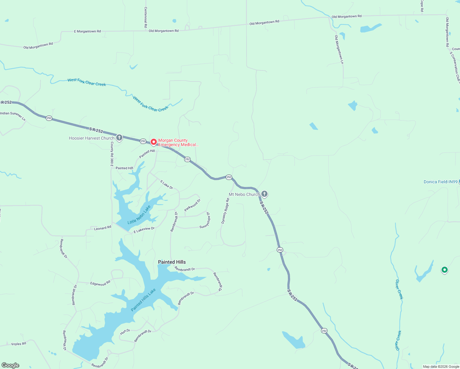 map of restaurants, bars, coffee shops, grocery stores, and more near 4560 Indiana 252 in Martinsville