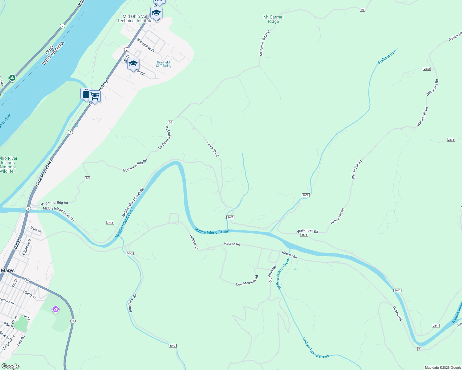map of restaurants, bars, coffee shops, grocery stores, and more near 44 Dutton Lane in Saint Marys