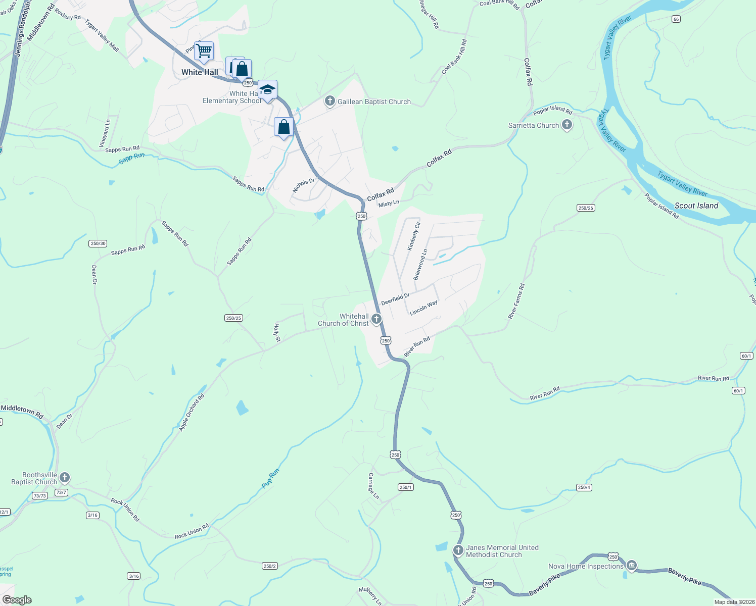 map of restaurants, bars, coffee shops, grocery stores, and more near 3497 Fairmont Avenue in Fairmont