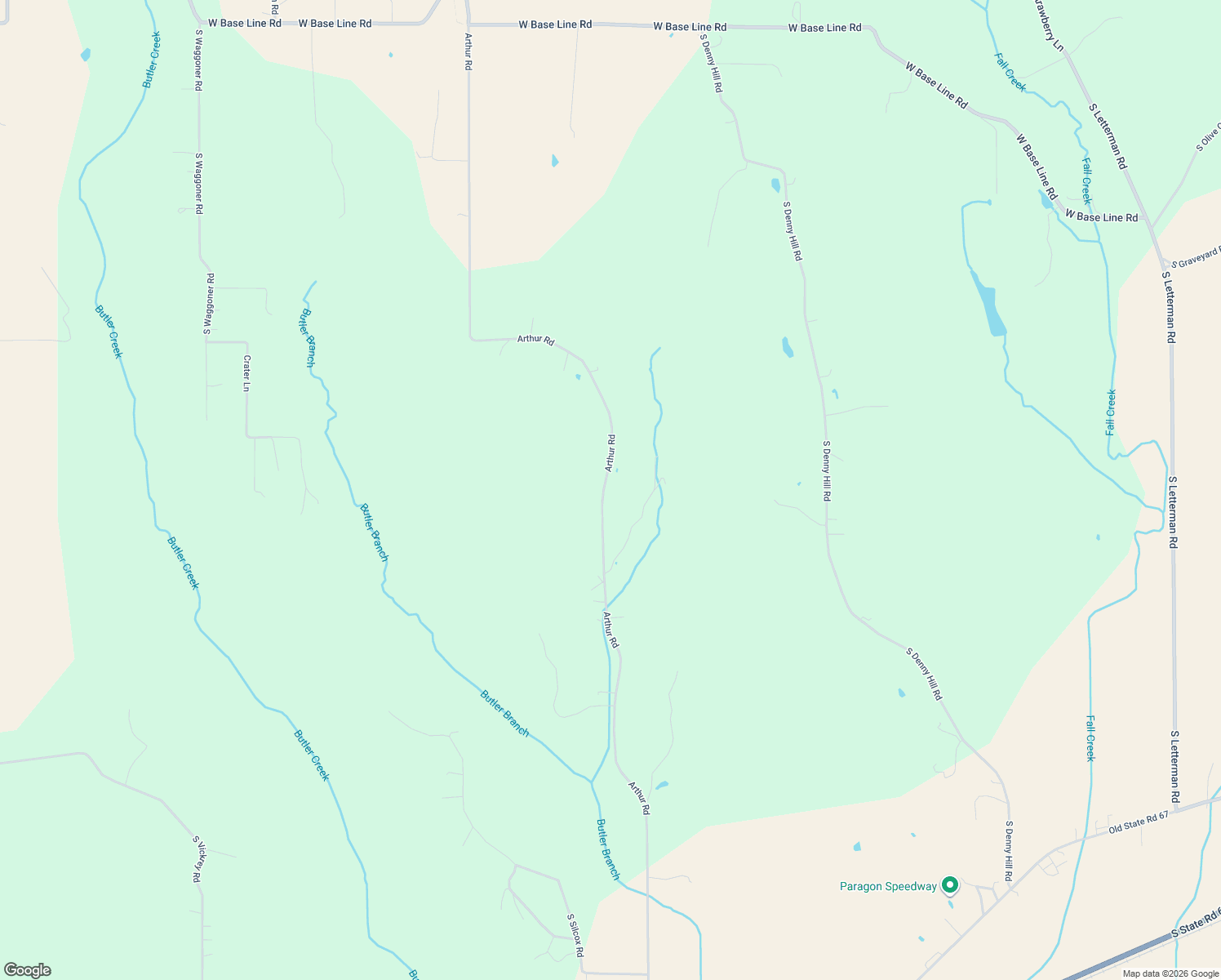 map of restaurants, bars, coffee shops, grocery stores, and more near 1500 Arthur Road in Paragon