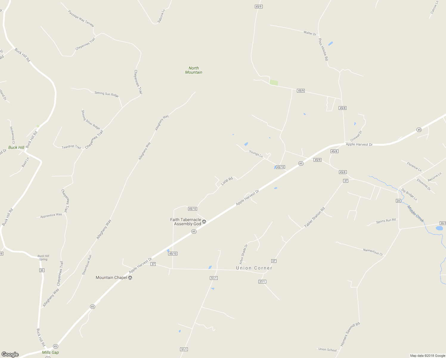 map of restaurants, bars, coffee shops, grocery stores, and more near 939 Loop Road in Gerrardstown