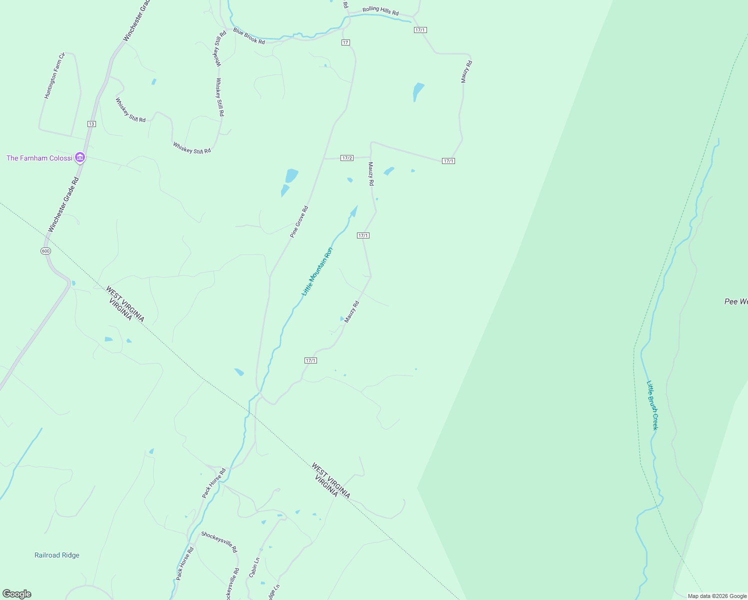 map of restaurants, bars, coffee shops, grocery stores, and more near 91 Gone Fishin Lane in Berkeley Springs