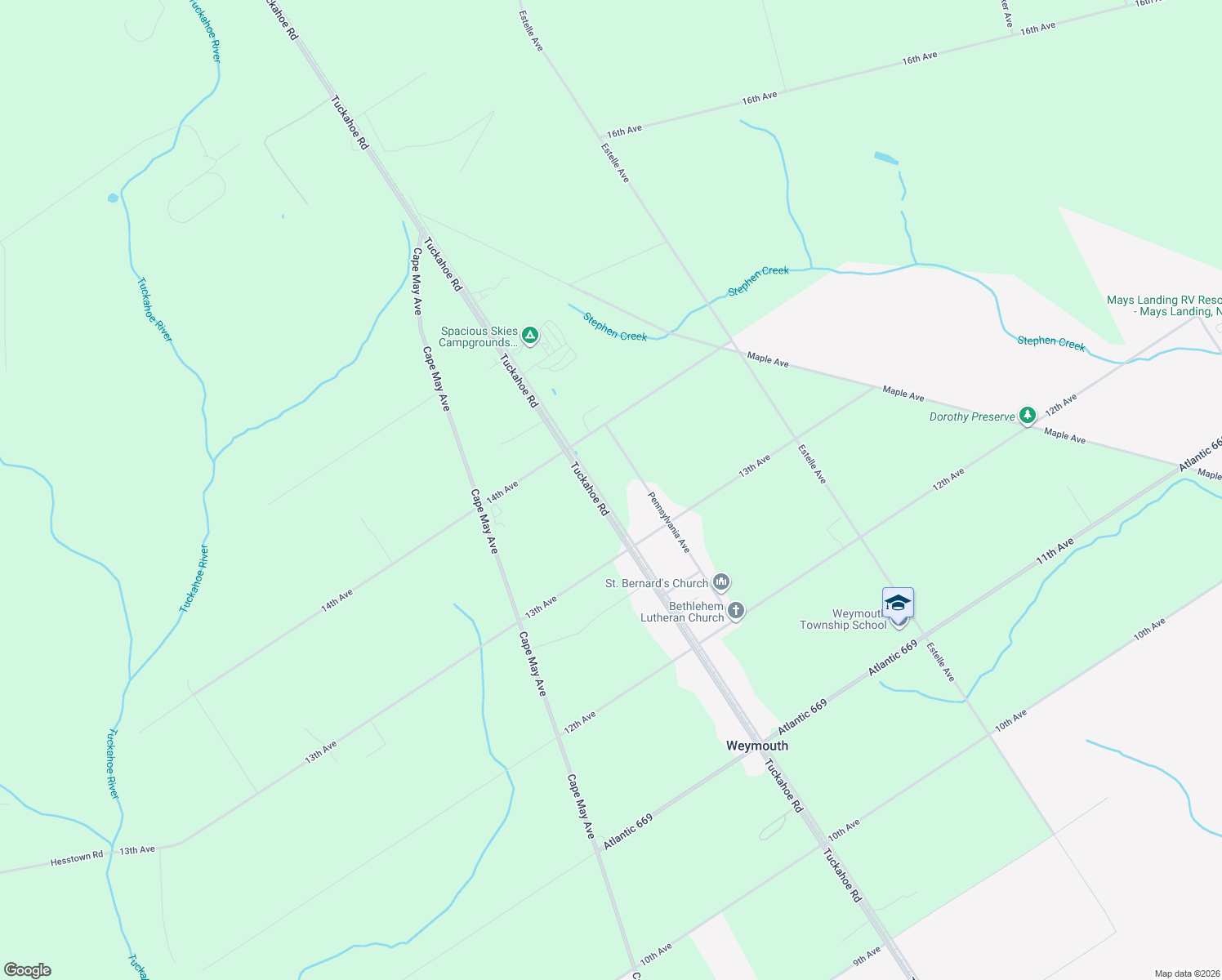 map of restaurants, bars, coffee shops, grocery stores, and more near 27 South Jersey Avenue in Weymouth
