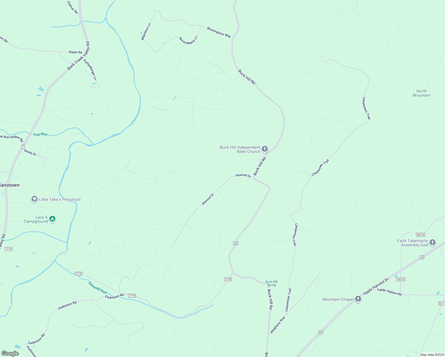 map of restaurants, bars, coffee shops, grocery stores, and more near 228 Atwood Drive in Gerrardstown