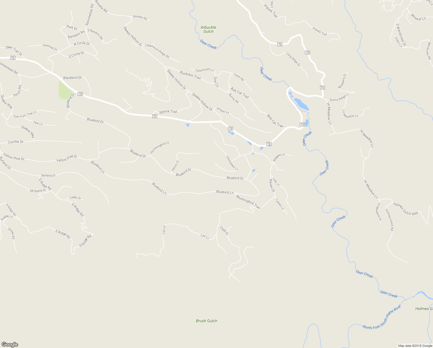 map of restaurants, bars, coffee shops, grocery stores, and more near 265 Bluebird Drive in Bailey