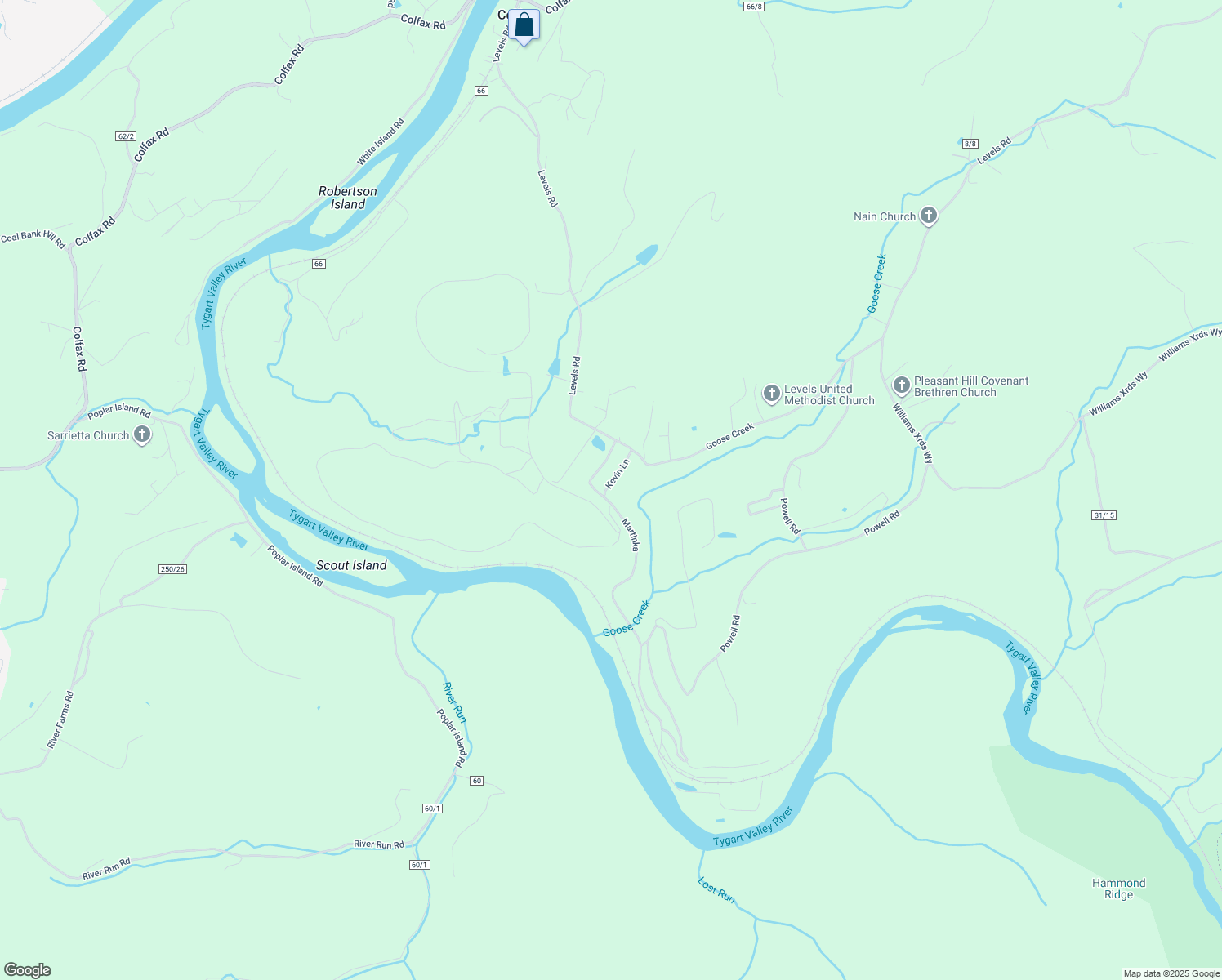 map of restaurants, bars, coffee shops, grocery stores, and more near 81 Kevin Lane in Fairmont