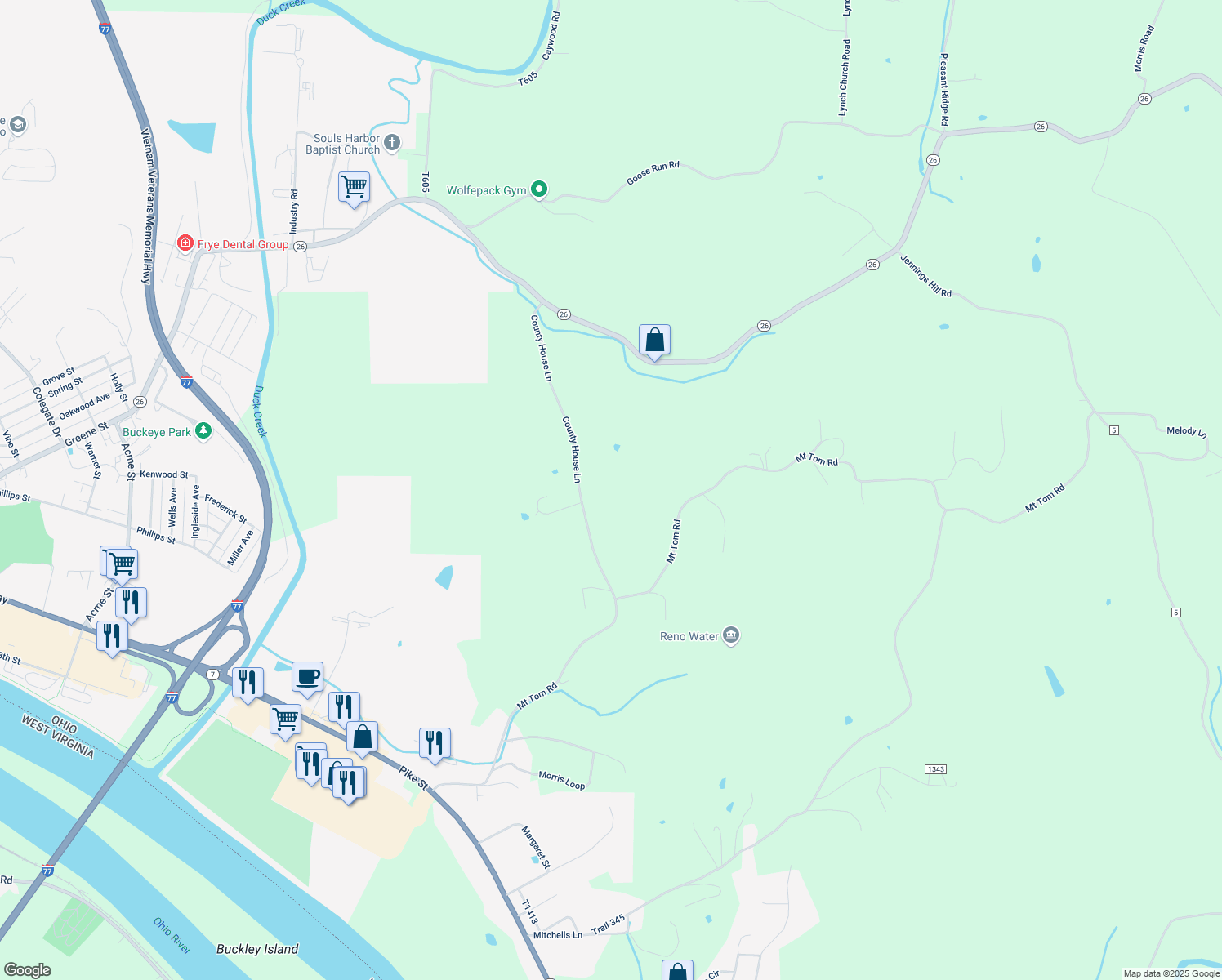 map of restaurants, bars, coffee shops, grocery stores, and more near 1130 County House Ln in Marietta