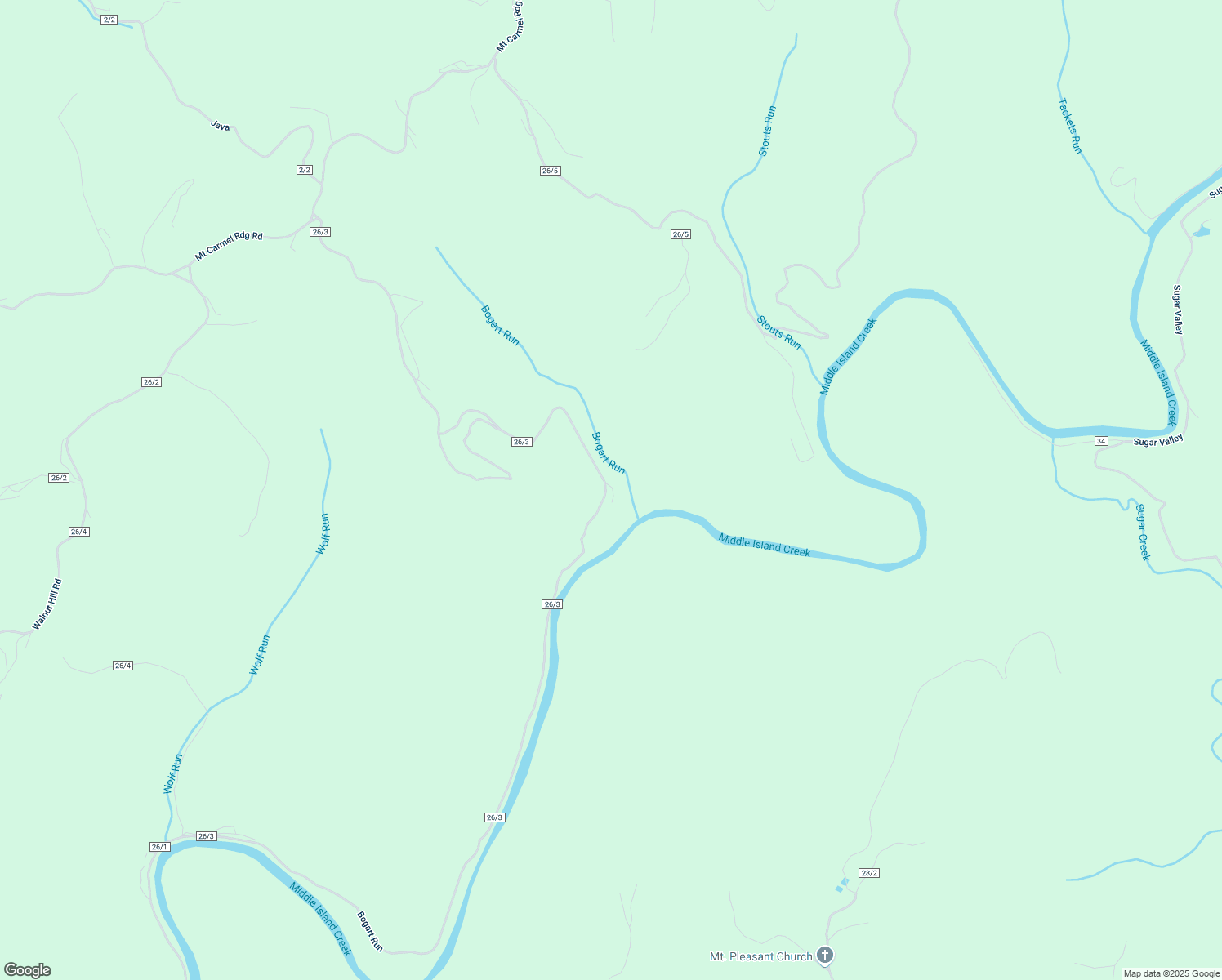 map of restaurants, bars, coffee shops, grocery stores, and more near Bogart Run in Saint Marys