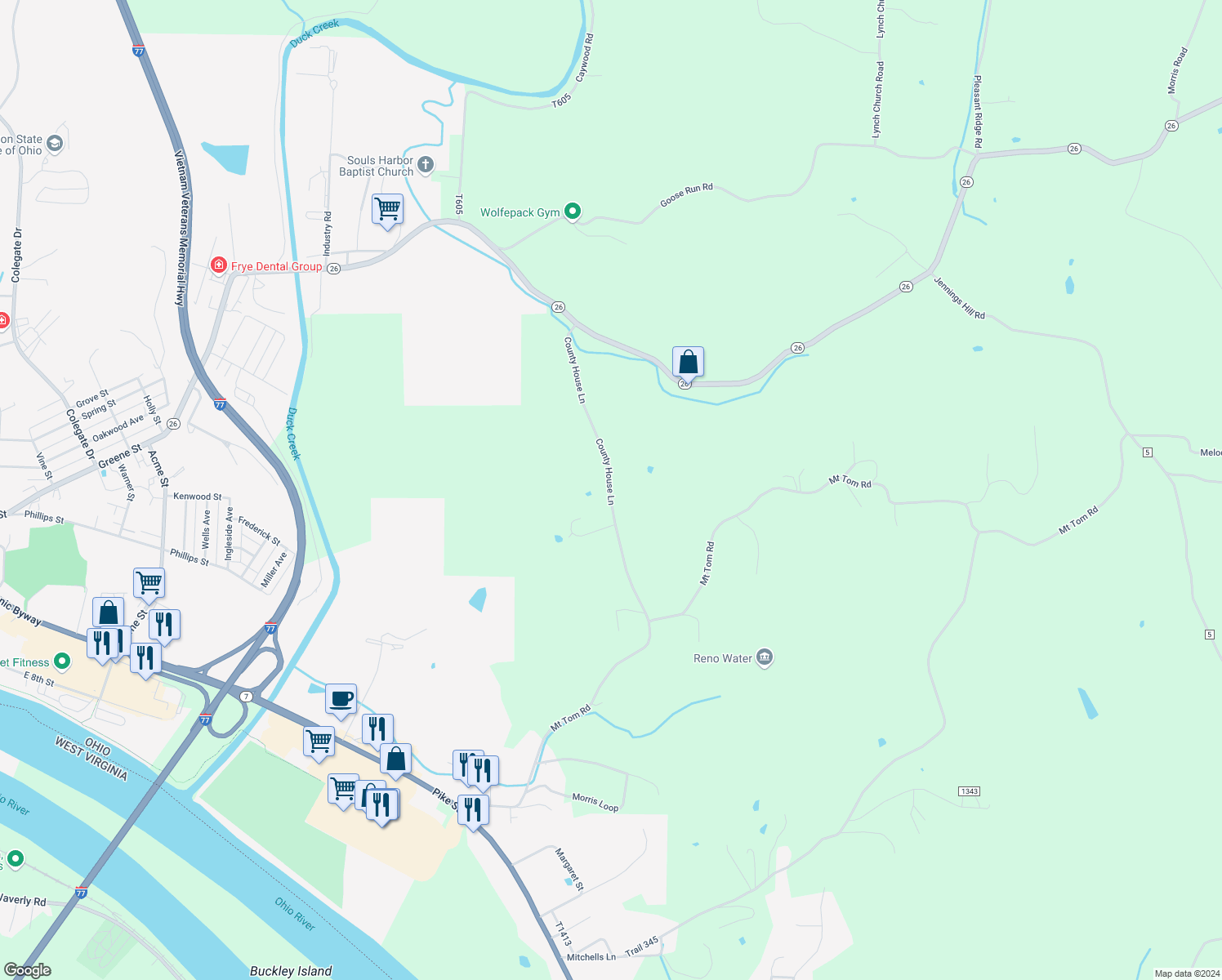 map of restaurants, bars, coffee shops, grocery stores, and more near 1130 County House Ln in Marietta