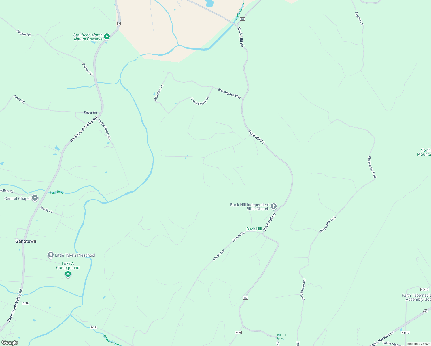 map of restaurants, bars, coffee shops, grocery stores, and more near 536 Jenkins Road in Gerrardstown