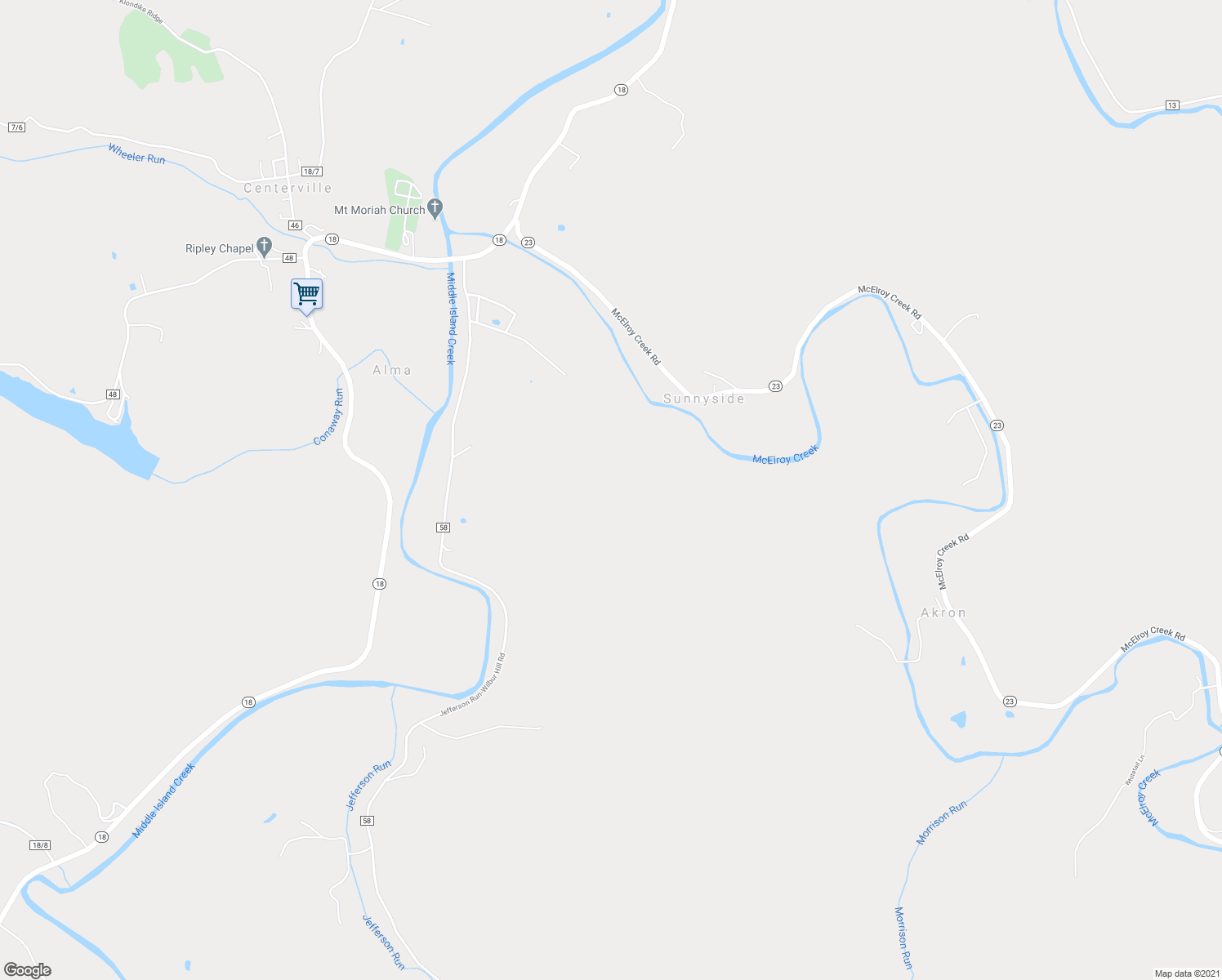 map of restaurants, bars, coffee shops, grocery stores, and more near 2524 West Virginia 23 in Salem