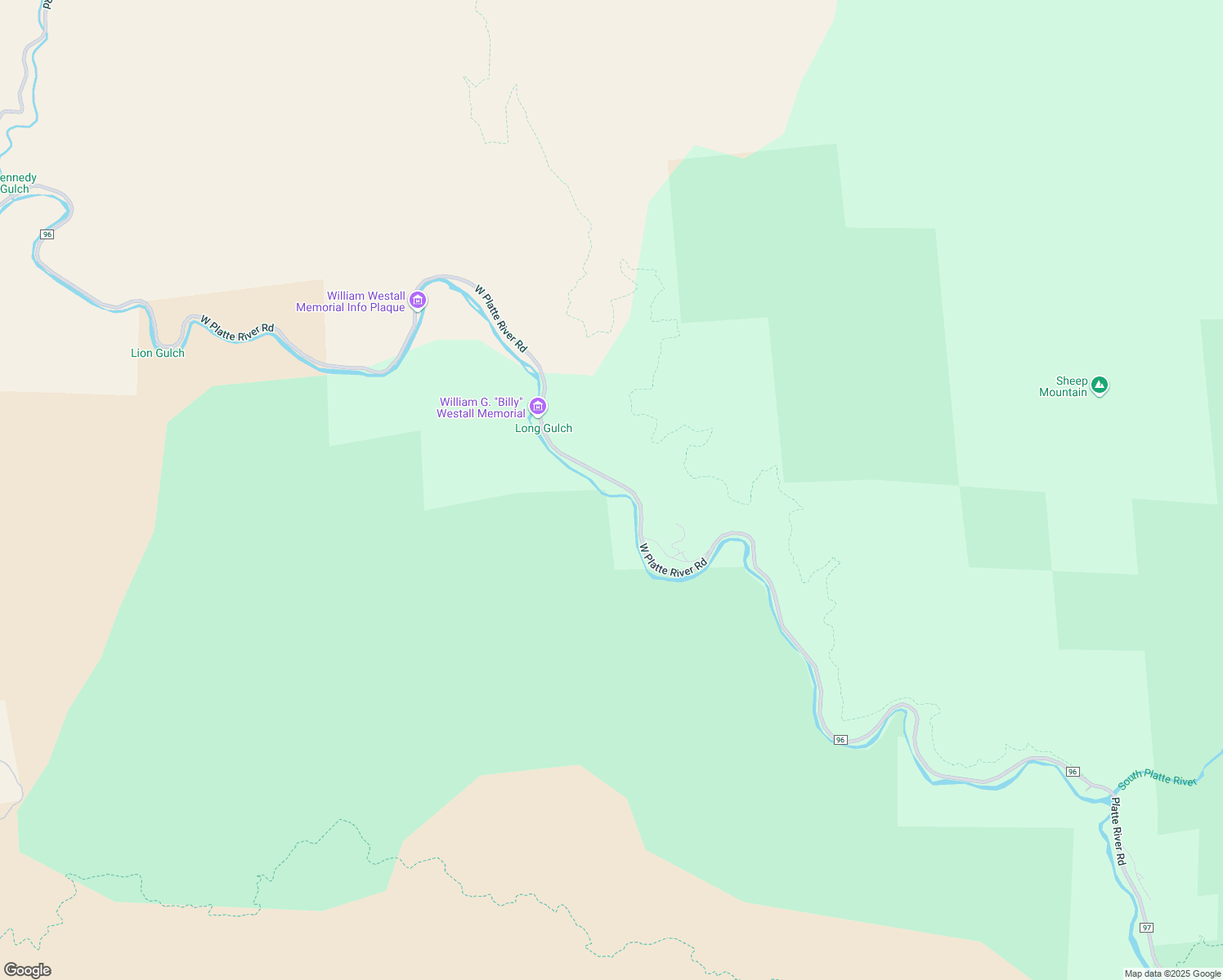 map of restaurants, bars, coffee shops, grocery stores, and more near in Buffalo Creek