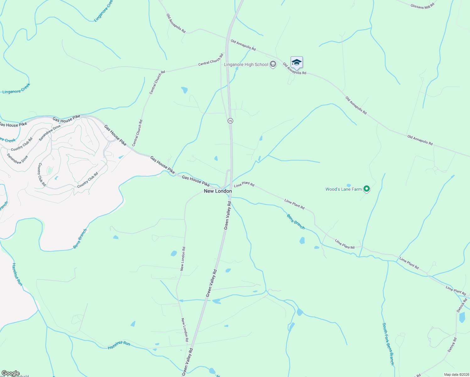 map of restaurants, bars, coffee shops, grocery stores, and more near 11833 Lime Plant Road in New Market