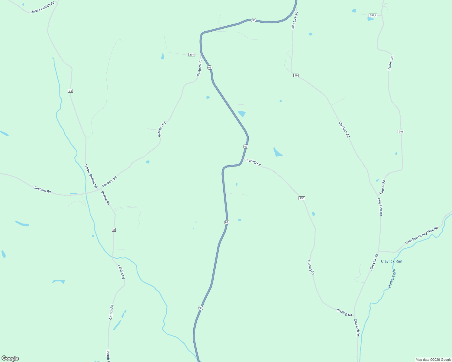 map of restaurants, bars, coffee shops, grocery stores, and more near 21062 Ohio 93 in Logan