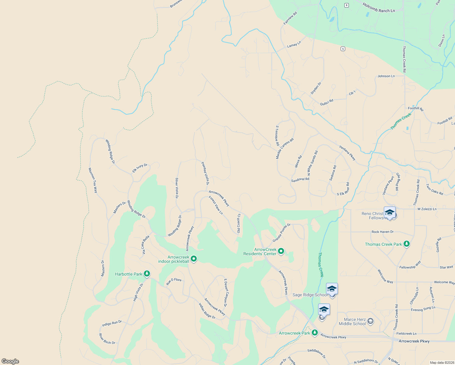 map of restaurants, bars, coffee shops, grocery stores, and more near 3476 Arivaca Court in Reno