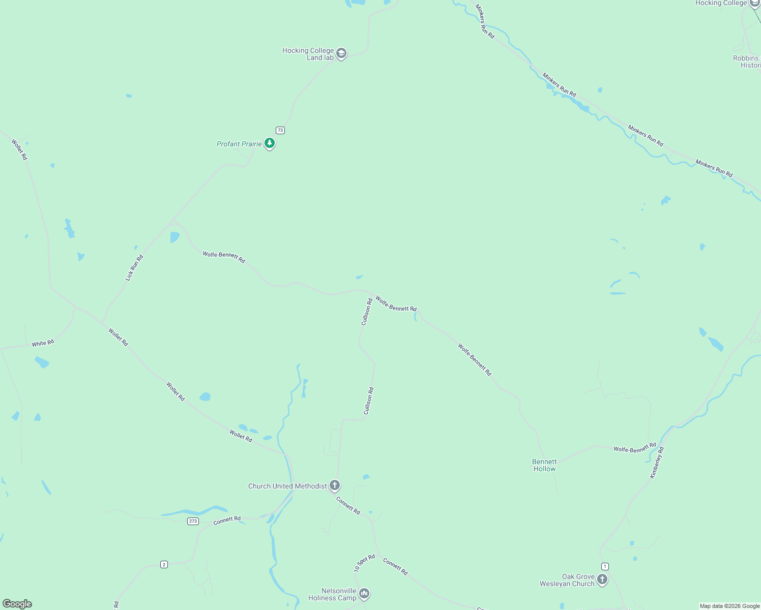 map of restaurants, bars, coffee shops, grocery stores, and more near 14879 Wolfe-Bennett Road in Nelsonville