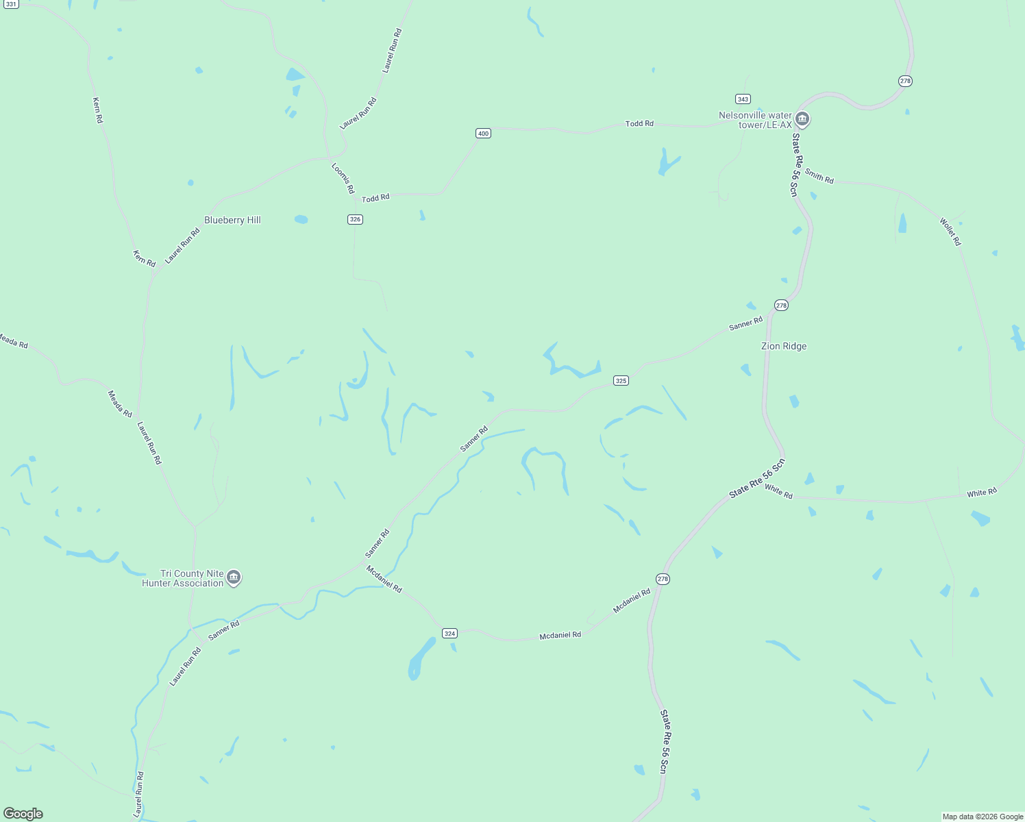 map of restaurants, bars, coffee shops, grocery stores, and more near 20416 Sanner Road in Nelsonville