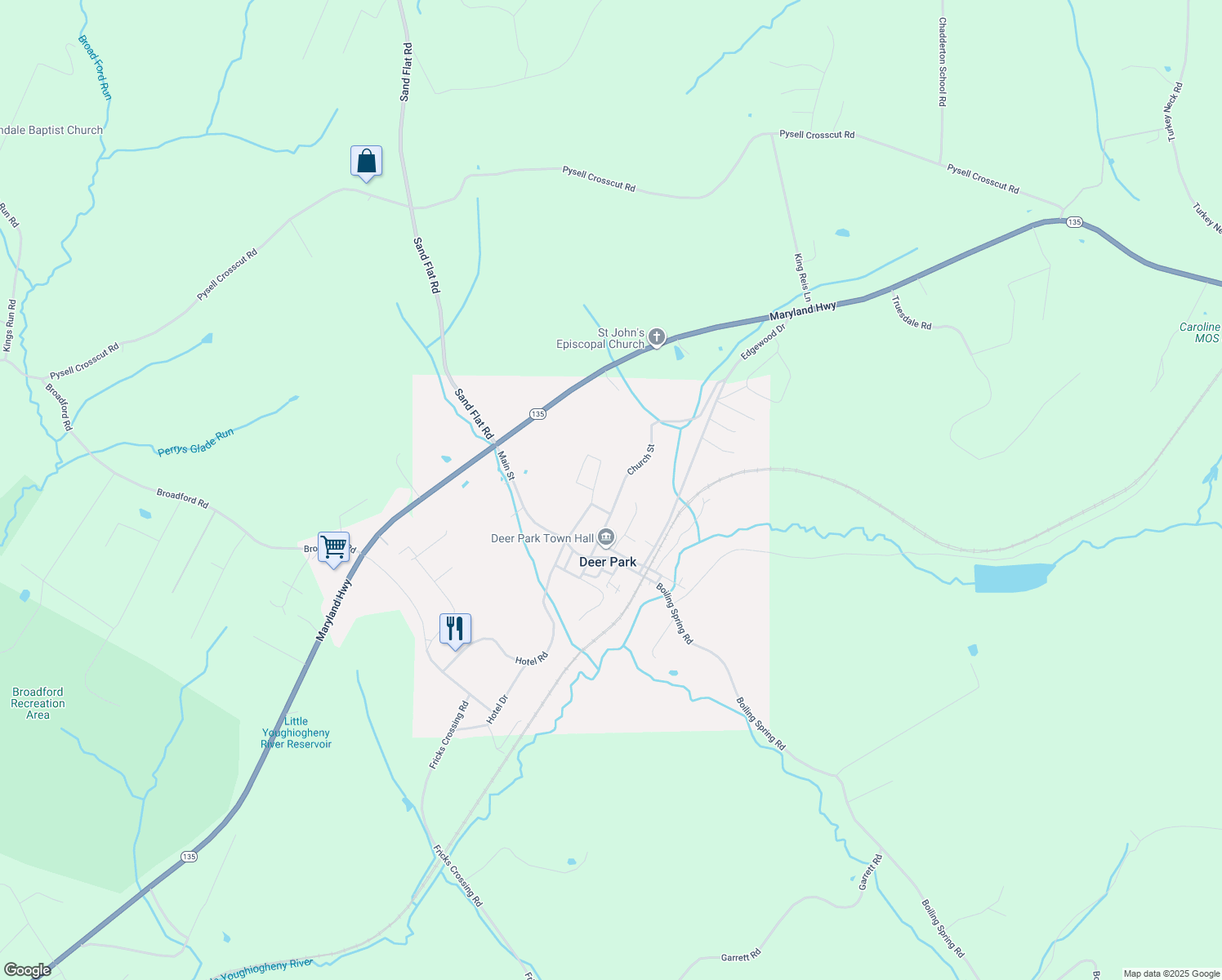 map of restaurants, bars, coffee shops, grocery stores, and more near 261 Church Street in Oakland