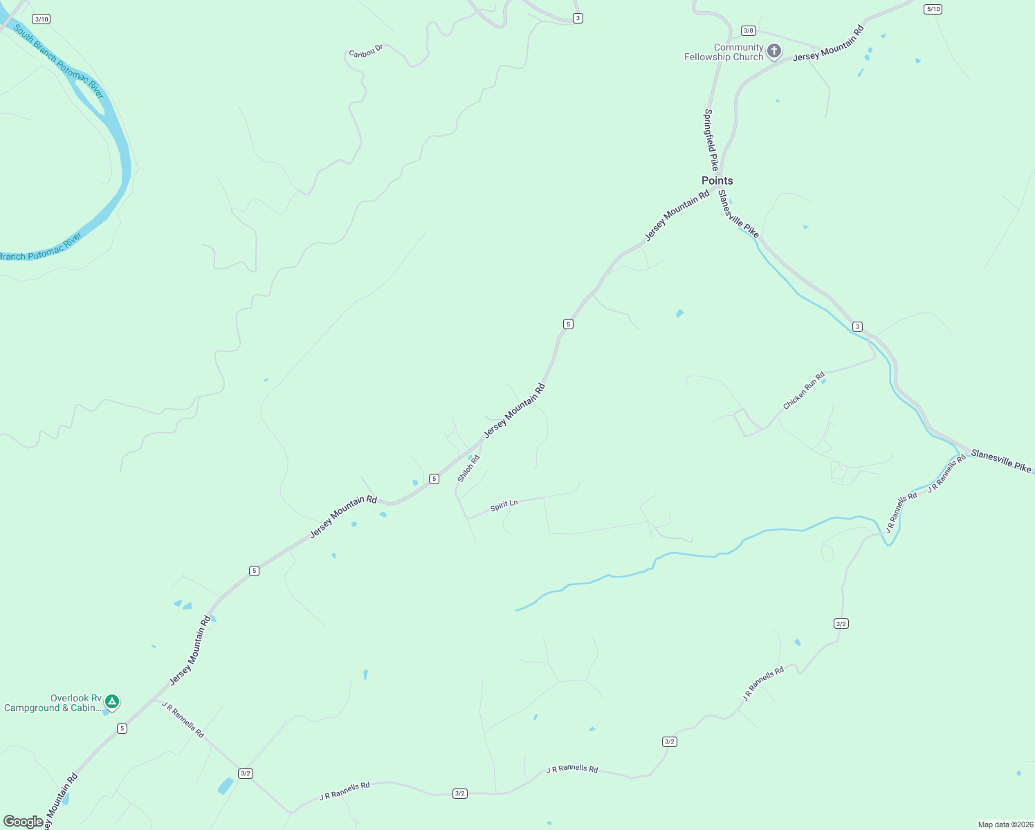 map of restaurants, bars, coffee shops, grocery stores, and more near 10010 Jersey Mountain Road in Points