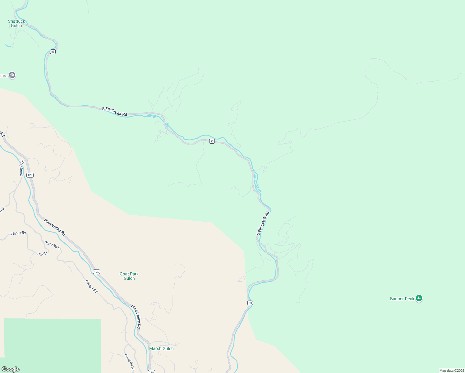 map of restaurants, bars, coffee shops, grocery stores, and more near 15535 South Elk Creek Road in Pine