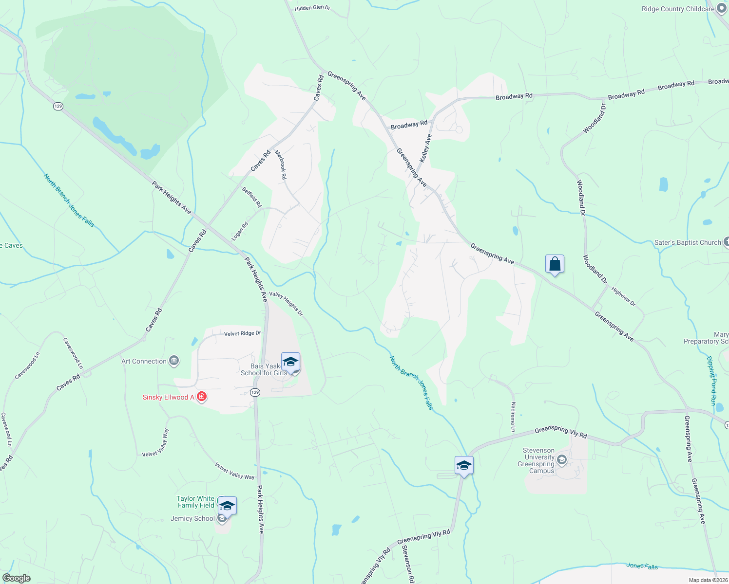map of restaurants, bars, coffee shops, grocery stores, and more near 11089 Hidden Trail Dr in Baltimore