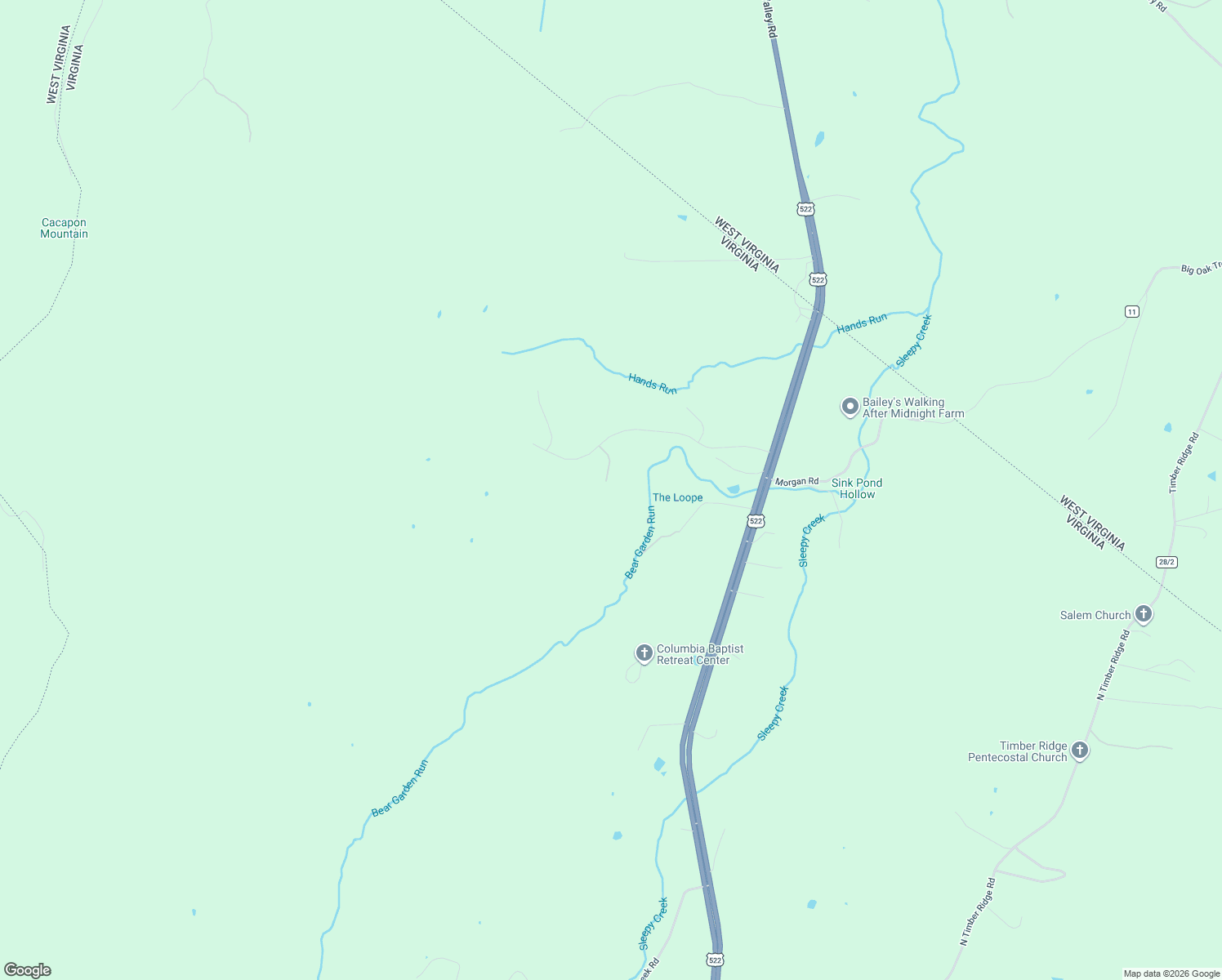 map of restaurants, bars, coffee shops, grocery stores, and more near Loop Court in Cross Junction