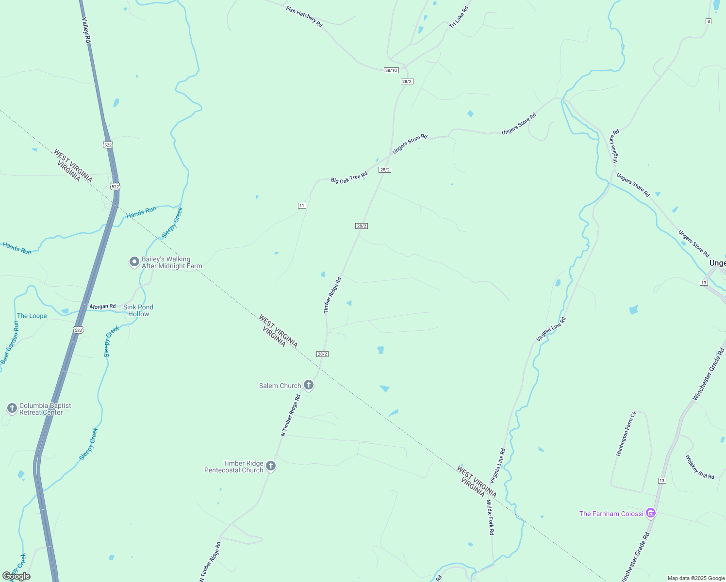 map of restaurants, bars, coffee shops, grocery stores, and more near 227 Greenbrier Lane in Berkeley Springs