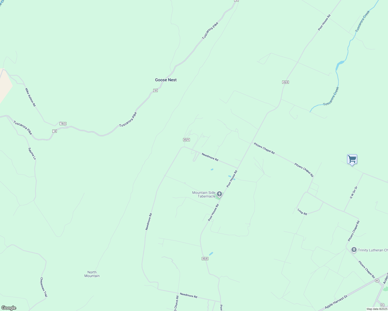 map of restaurants, bars, coffee shops, grocery stores, and more near 40 Rebeccas Court in Martinsburg