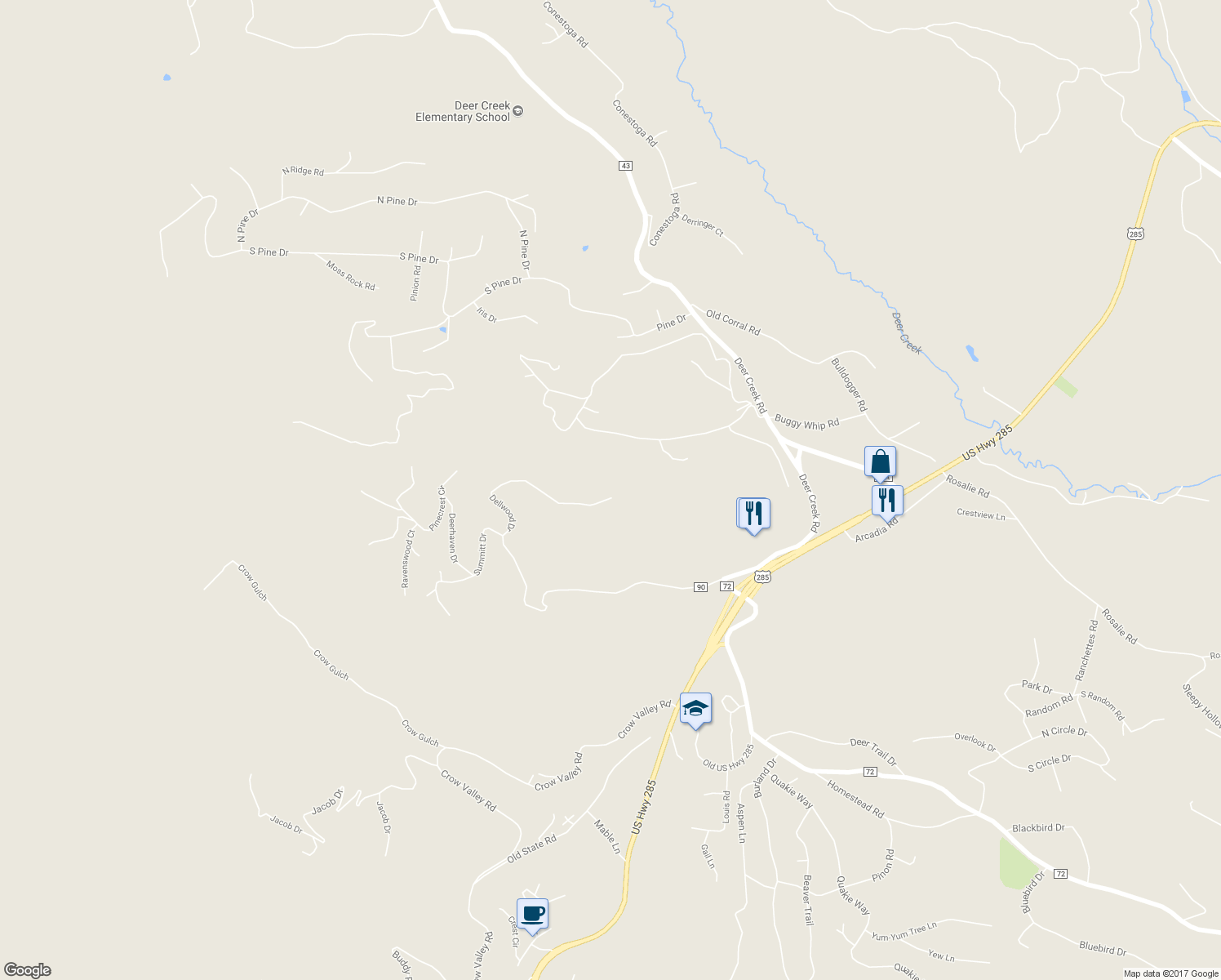 map of restaurants, bars, coffee shops, grocery stores, and more near 1440 Dellwood Drive in Bailey