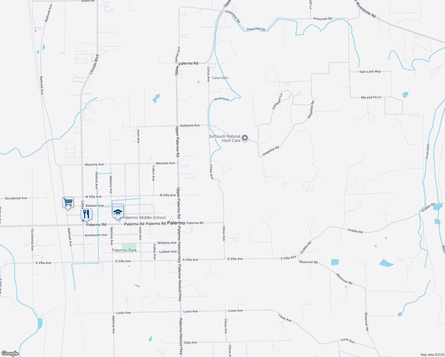 map of restaurants, bars, coffee shops, grocery stores, and more near 7051 Citrus Avenue in Oroville