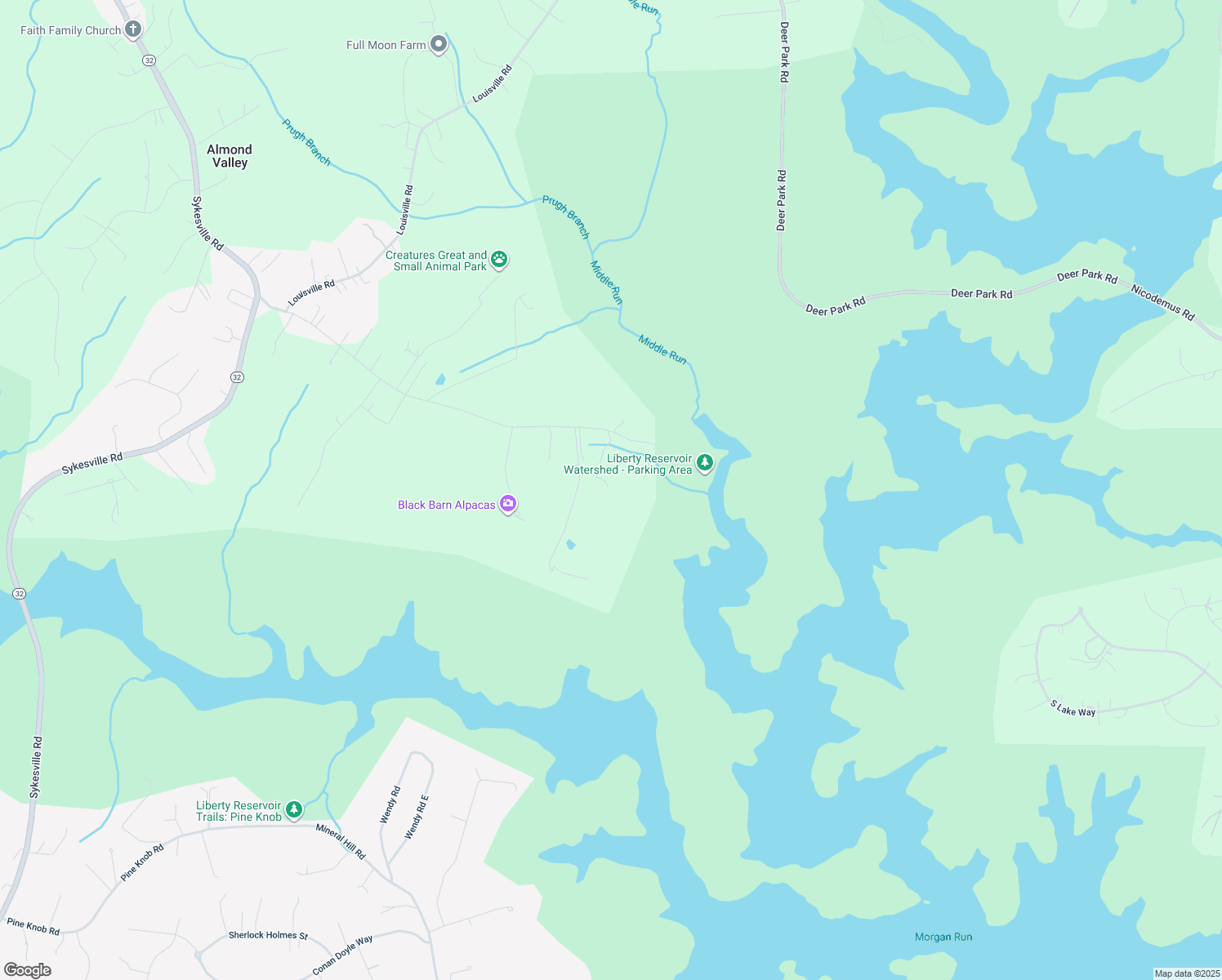 map of restaurants, bars, coffee shops, grocery stores, and more near 2521 Bollinger Mill Road in Finksburg