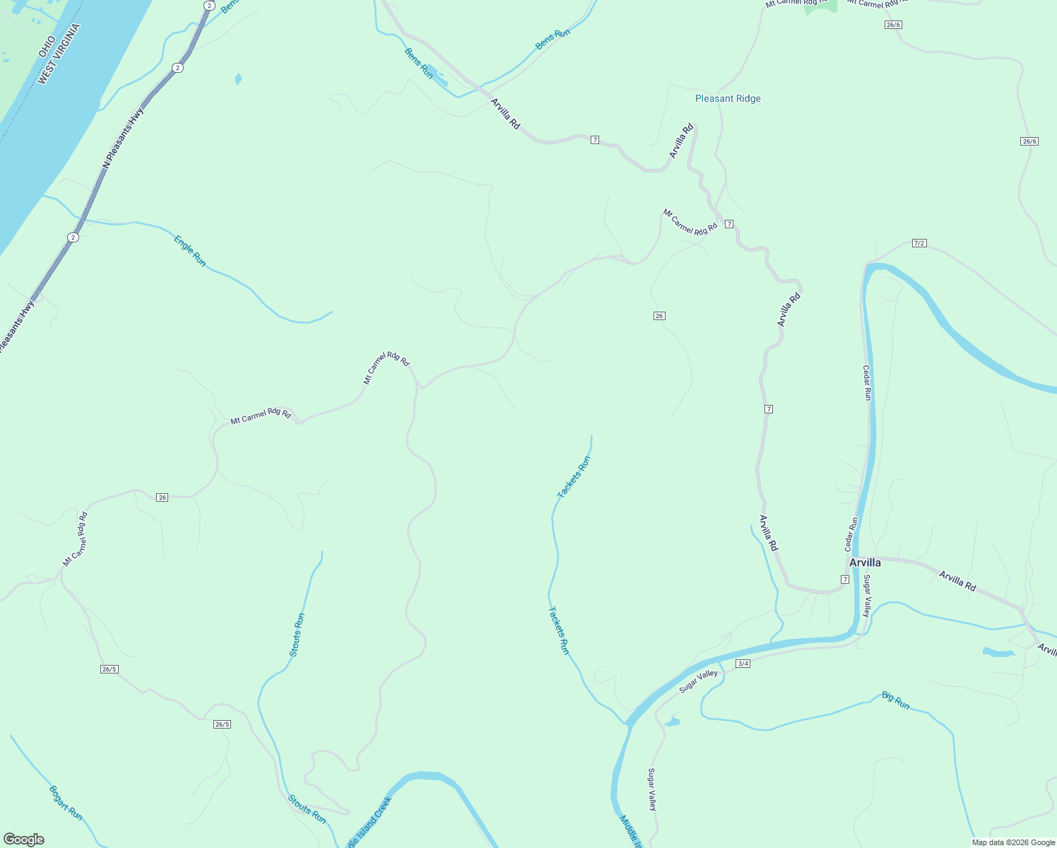 map of restaurants, bars, coffee shops, grocery stores, and more near 7644 Mount Carmel Ridge Road in Saint Marys