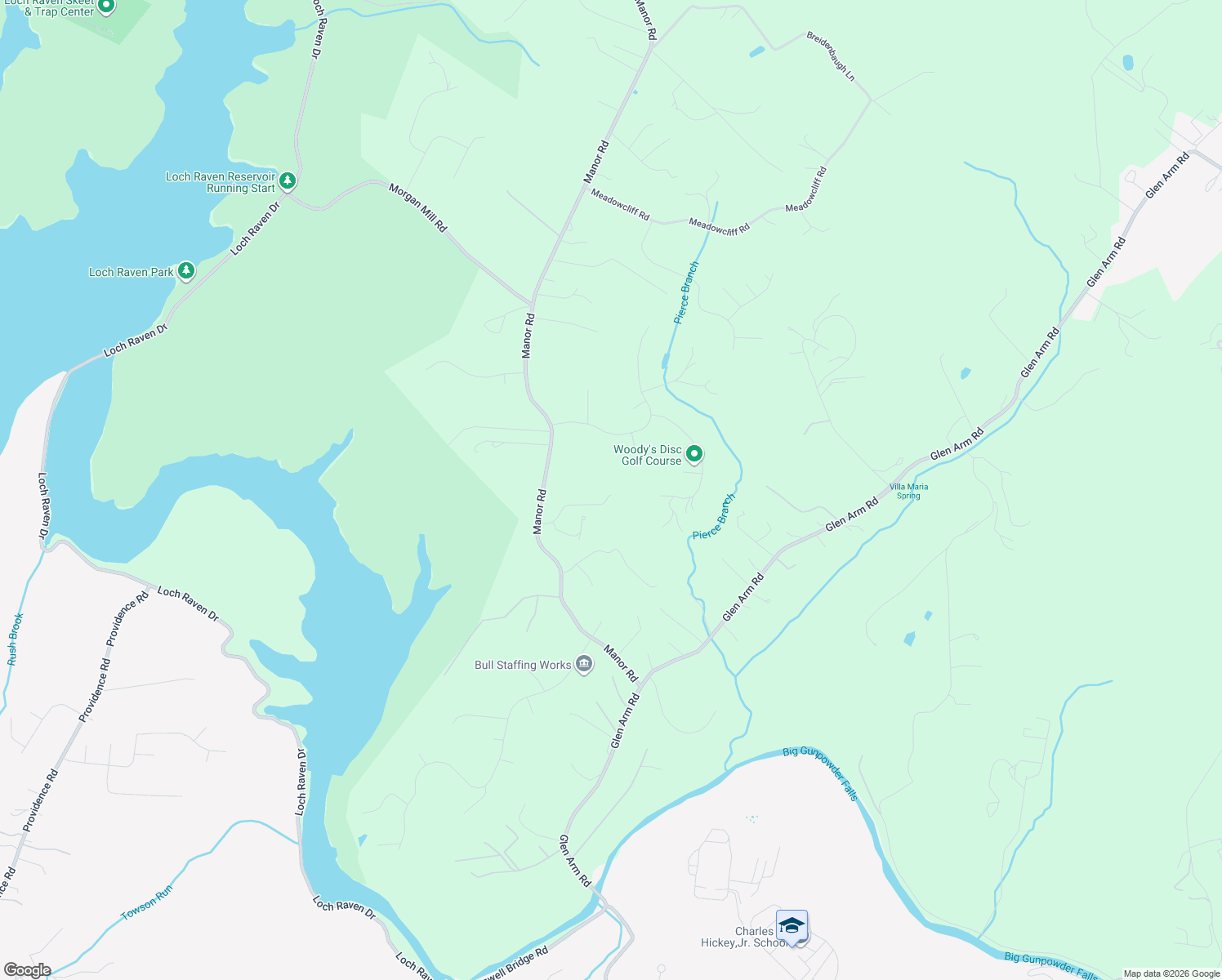 map of restaurants, bars, coffee shops, grocery stores, and more near 18 Wineberry Court in Glen Arm