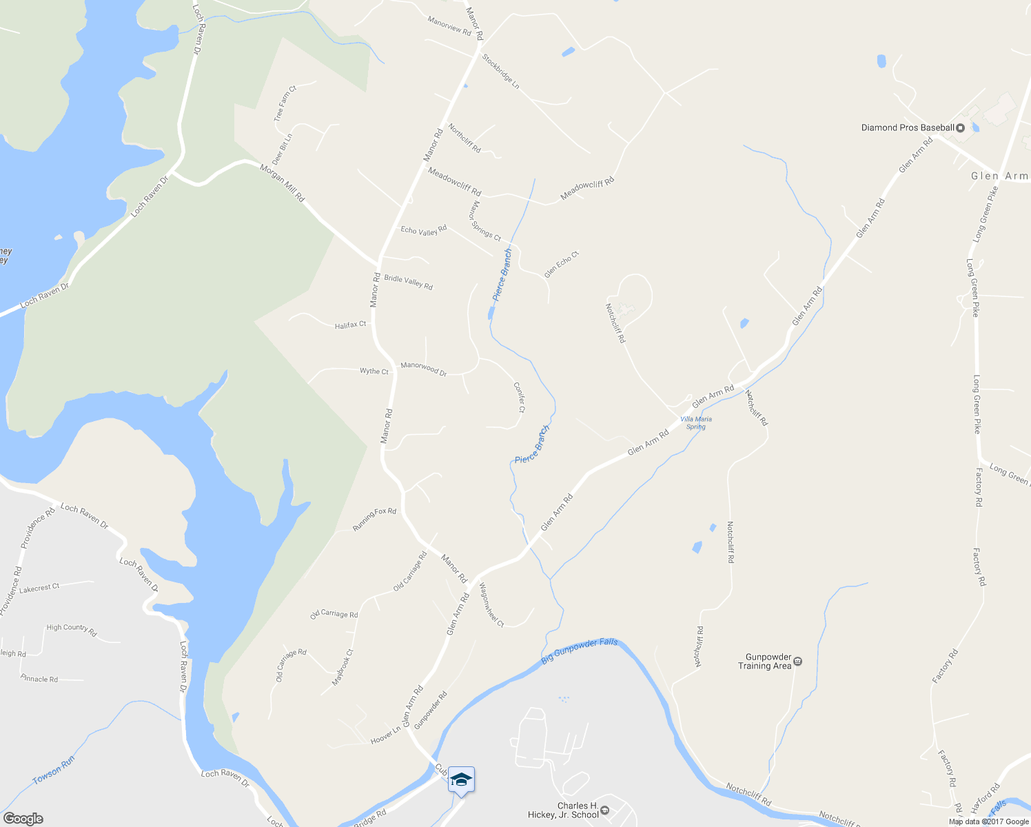 map of restaurants, bars, coffee shops, grocery stores, and more near 4321 Conifer Court in Glen Arm