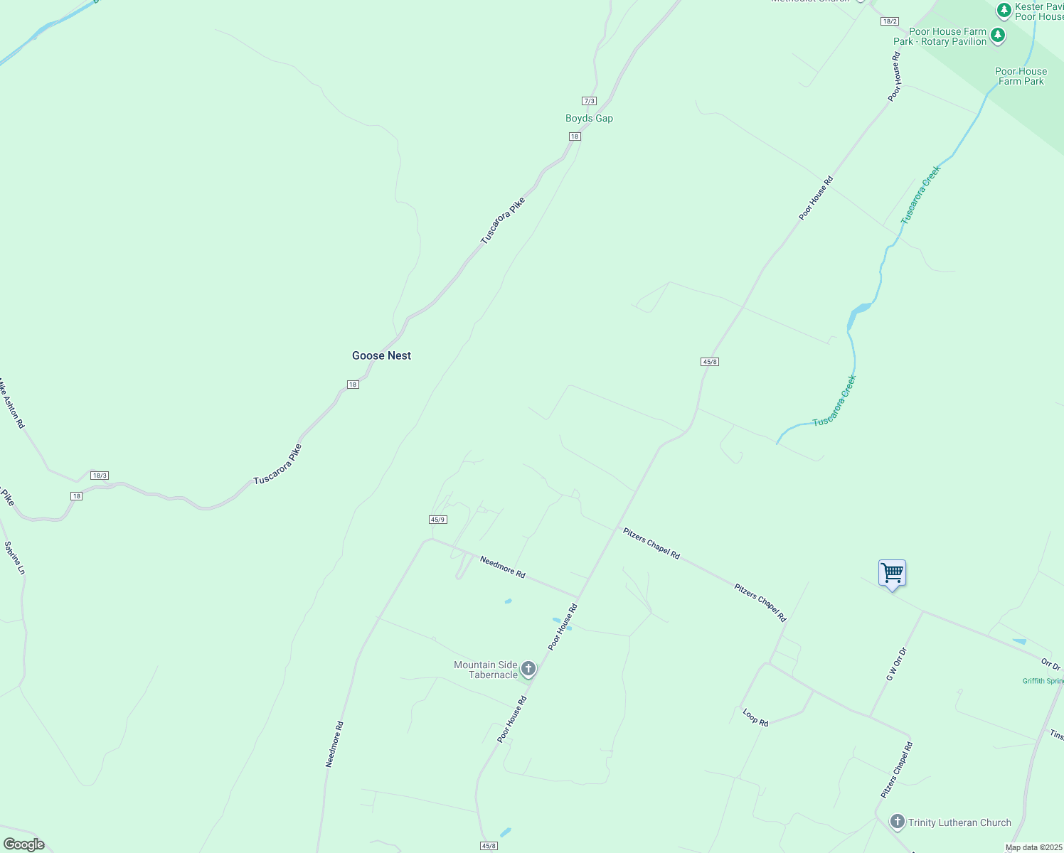 map of restaurants, bars, coffee shops, grocery stores, and more near 2301 Poor House Road in Martinsburg