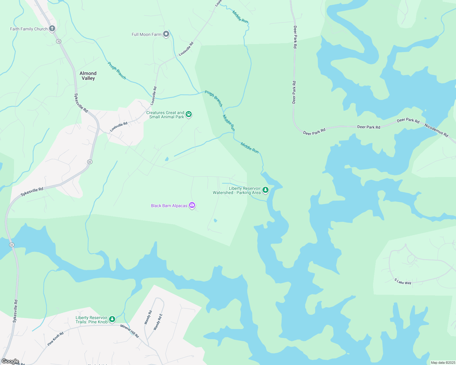 map of restaurants, bars, coffee shops, grocery stores, and more near 2521 Bollinger Mill Road in Finksburg