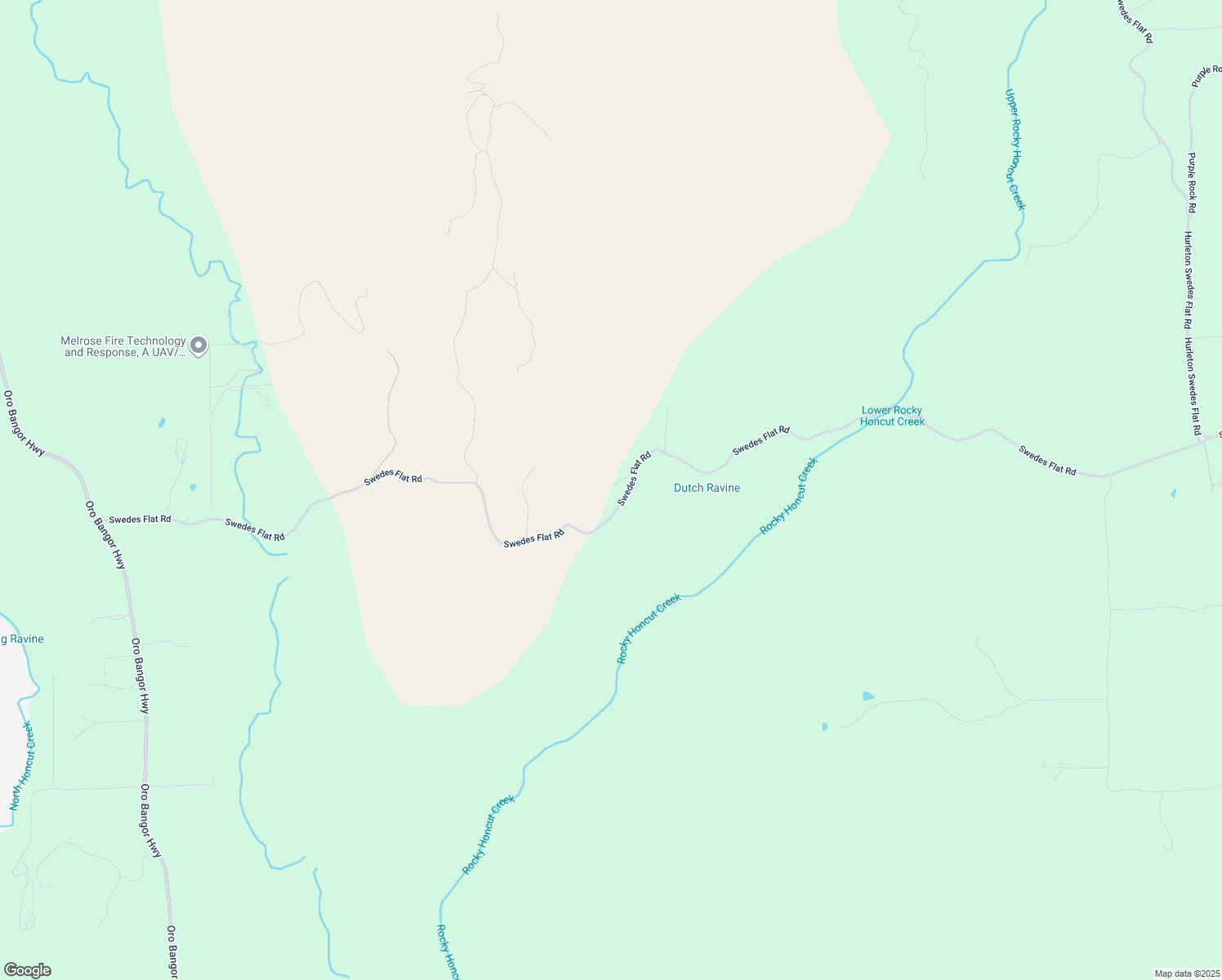 map of restaurants, bars, coffee shops, grocery stores, and more near 735 Swedes Flat Road in Oroville
