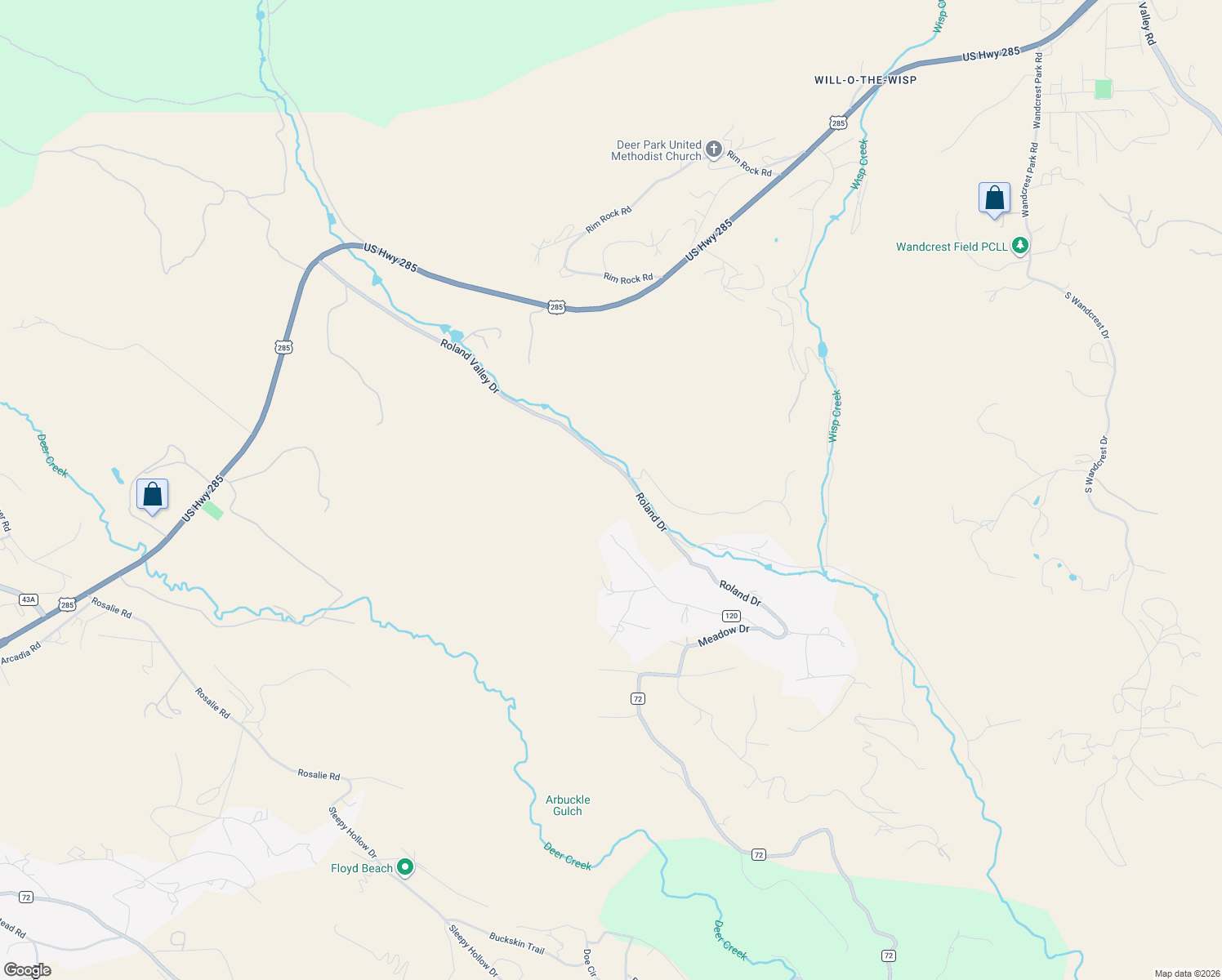 map of restaurants, bars, coffee shops, grocery stores, and more near 1001 Roland Drive in Bailey