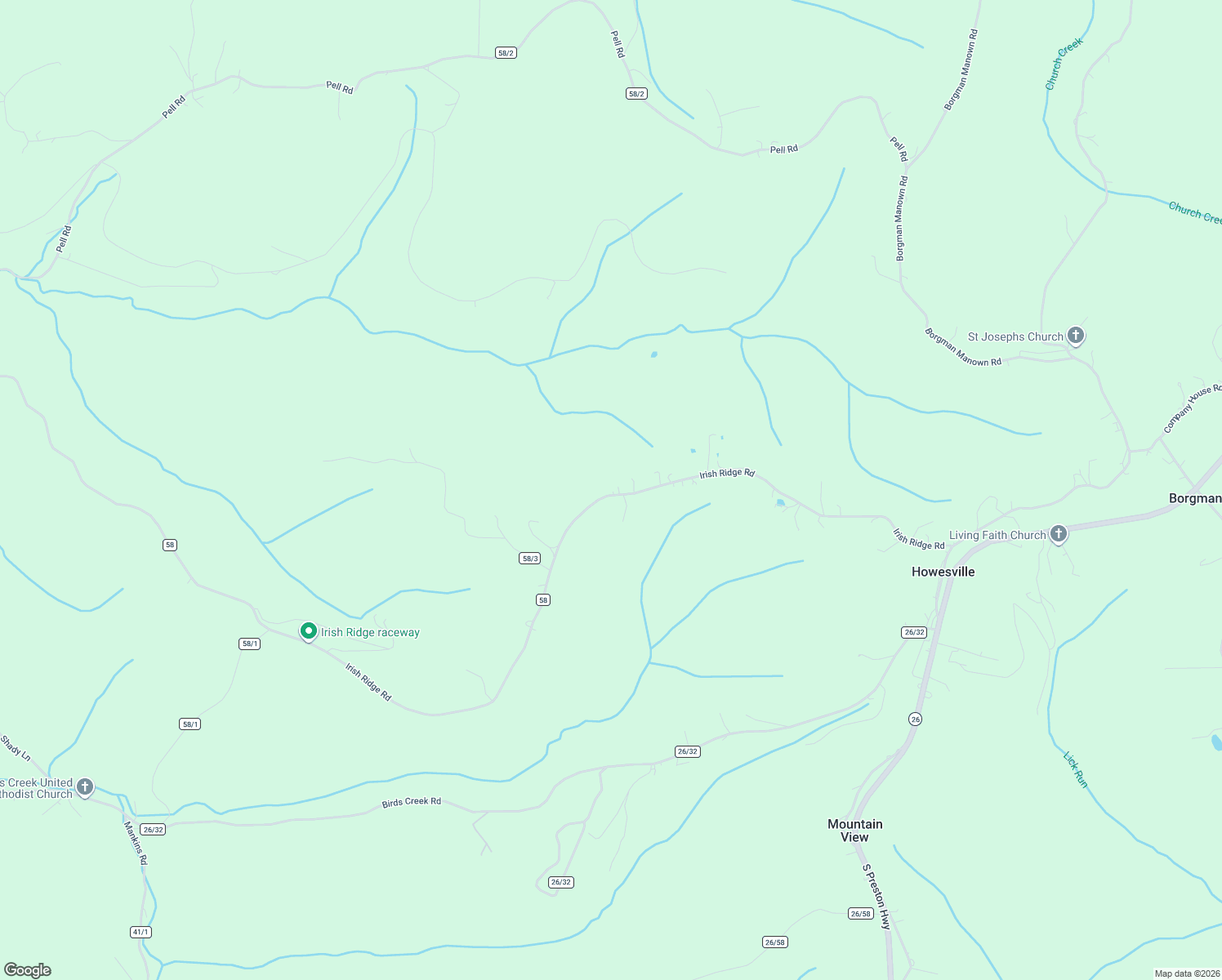 map of restaurants, bars, coffee shops, grocery stores, and more near 3181 Irish Ridge Road in Tunnelton