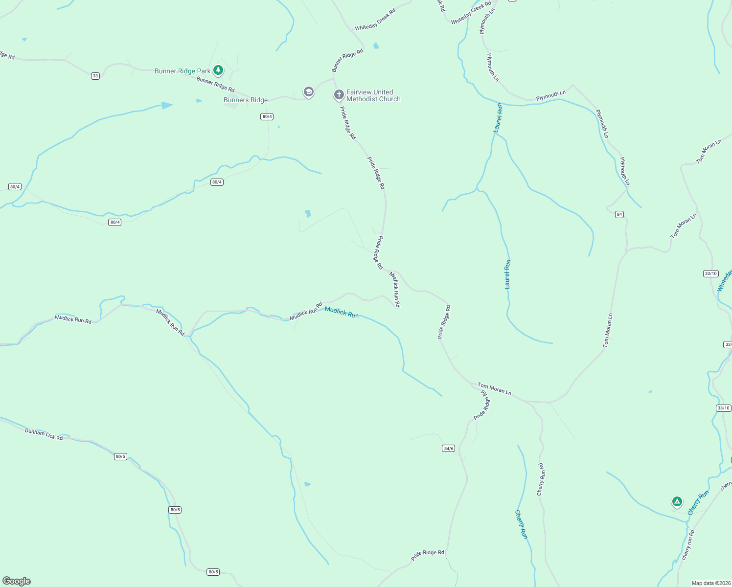 map of restaurants, bars, coffee shops, grocery stores, and more near 957 Mudlick Run Road in Fairmont