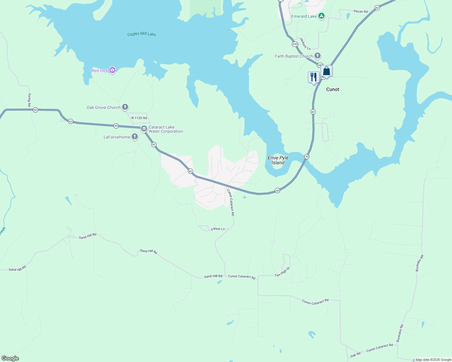 map of restaurants, bars, coffee shops, grocery stores, and more near 10775 Boat Dock Road in Poland