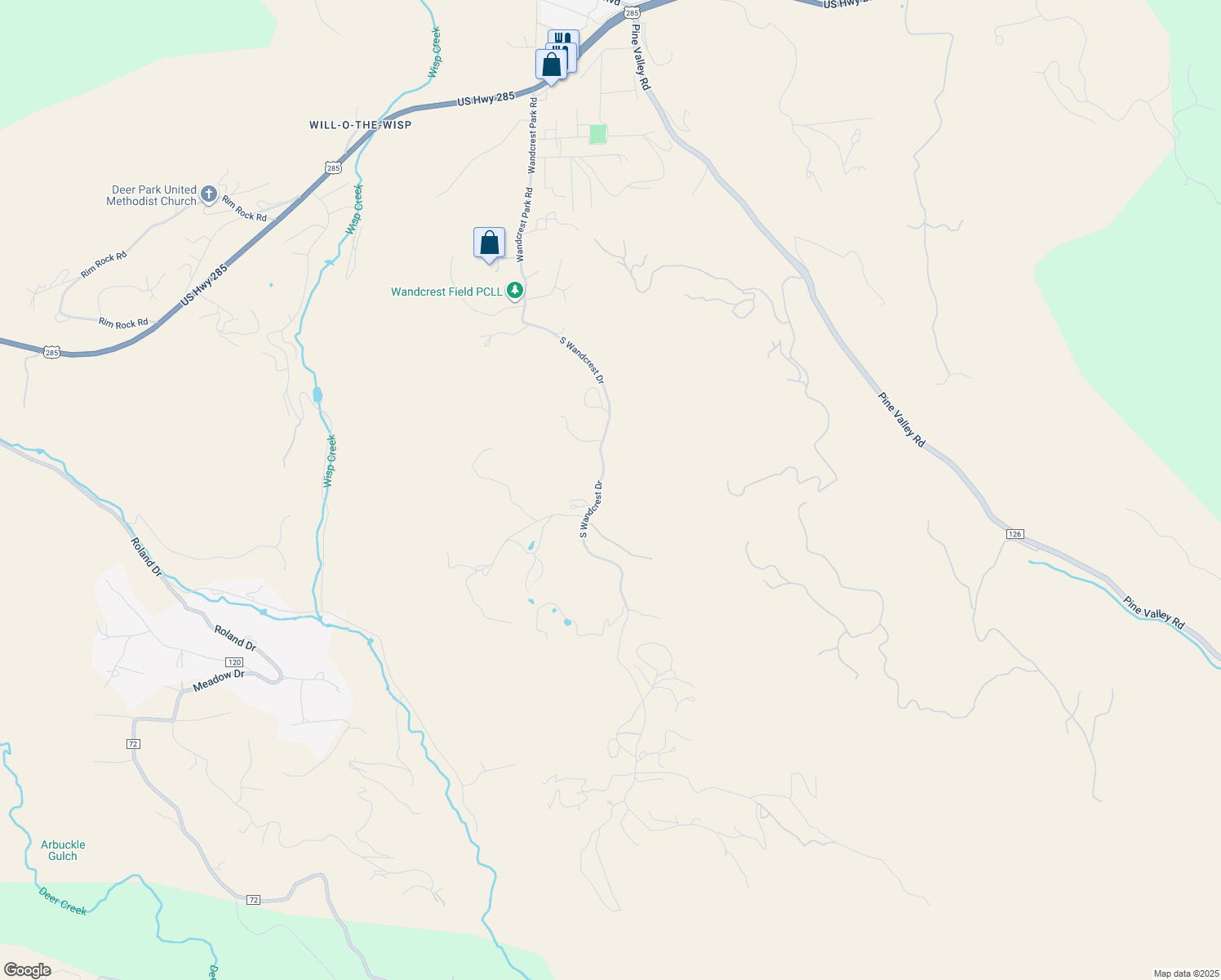 map of restaurants, bars, coffee shops, grocery stores, and more near 14724 South Wandcrest Drive in Pine