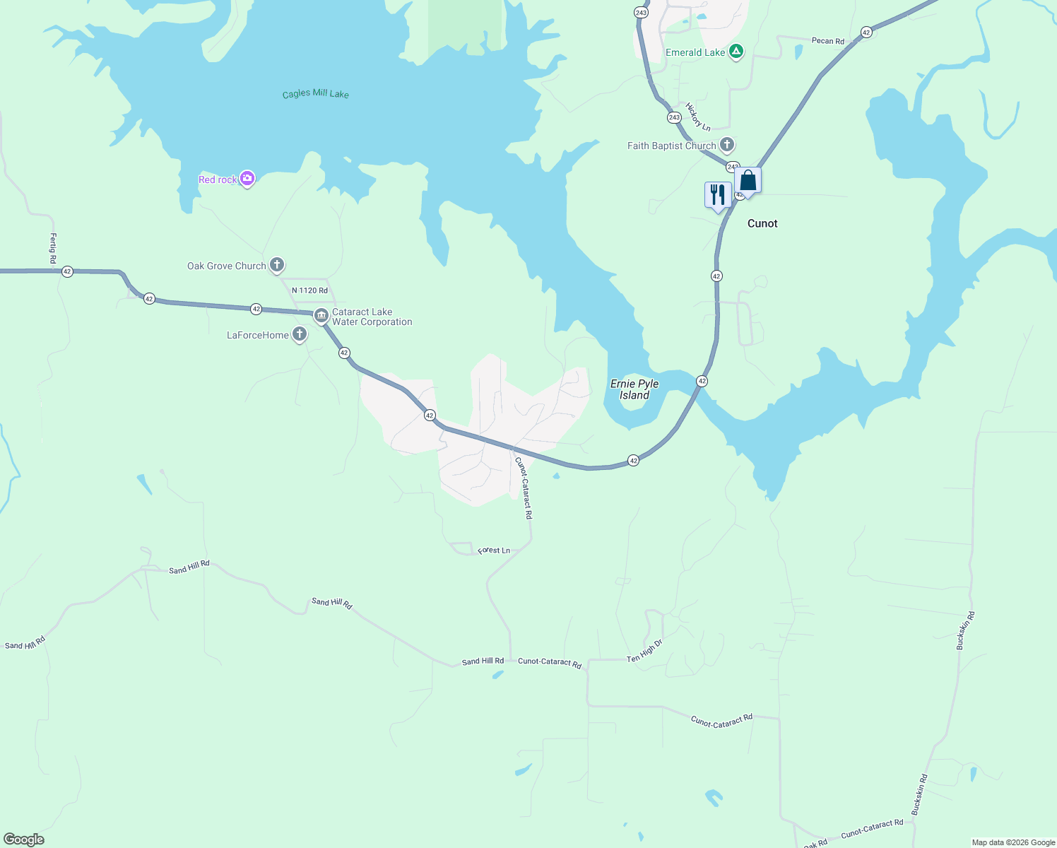 map of restaurants, bars, coffee shops, grocery stores, and more near 10775 Boat Dock Road in Poland