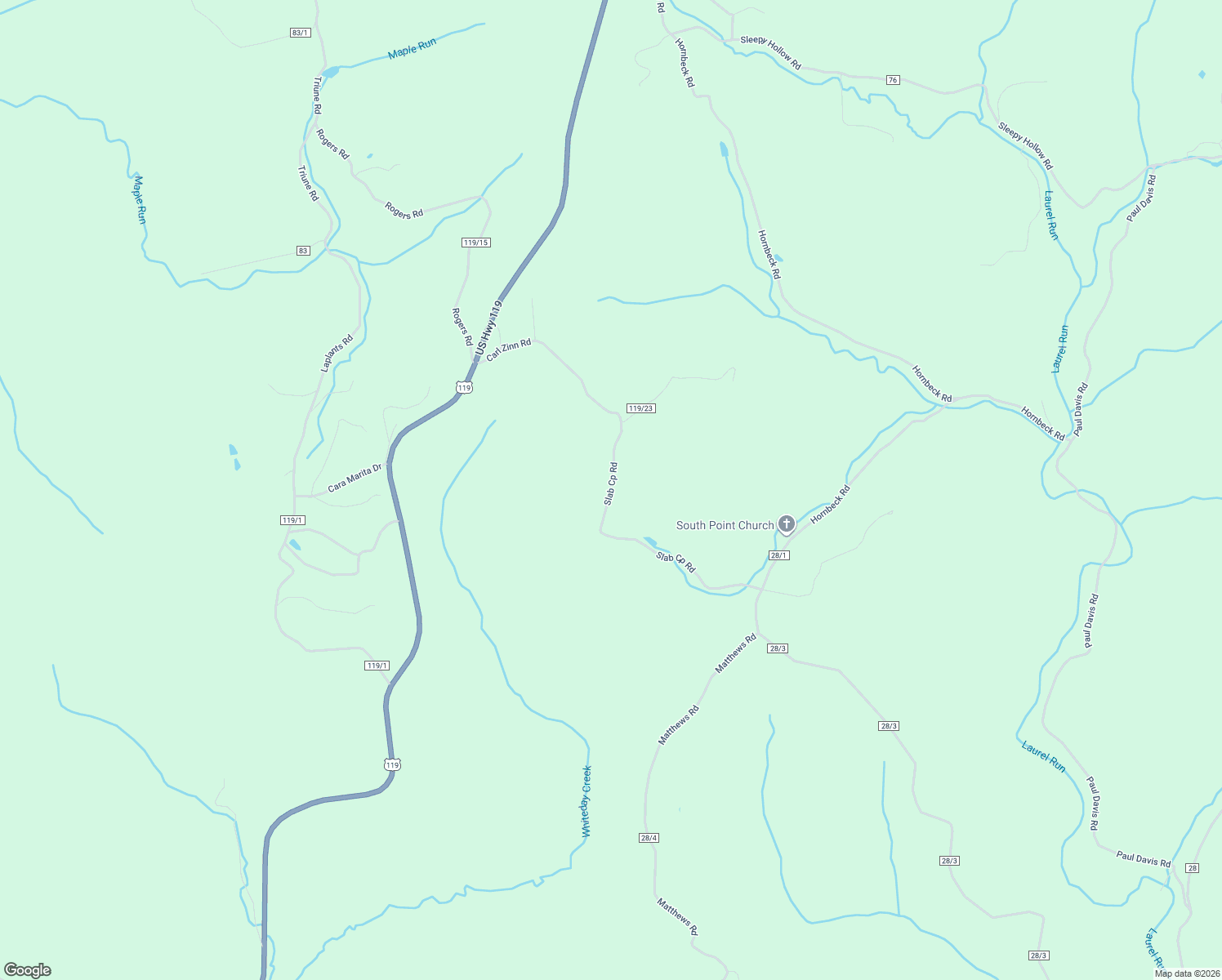 map of restaurants, bars, coffee shops, grocery stores, and more near Slab Camp in Grafton