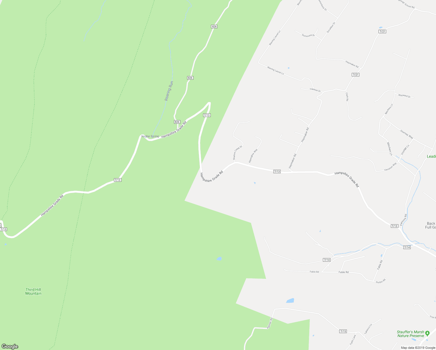 map of restaurants, bars, coffee shops, grocery stores, and more near County Route 7/13 in Hedgesville