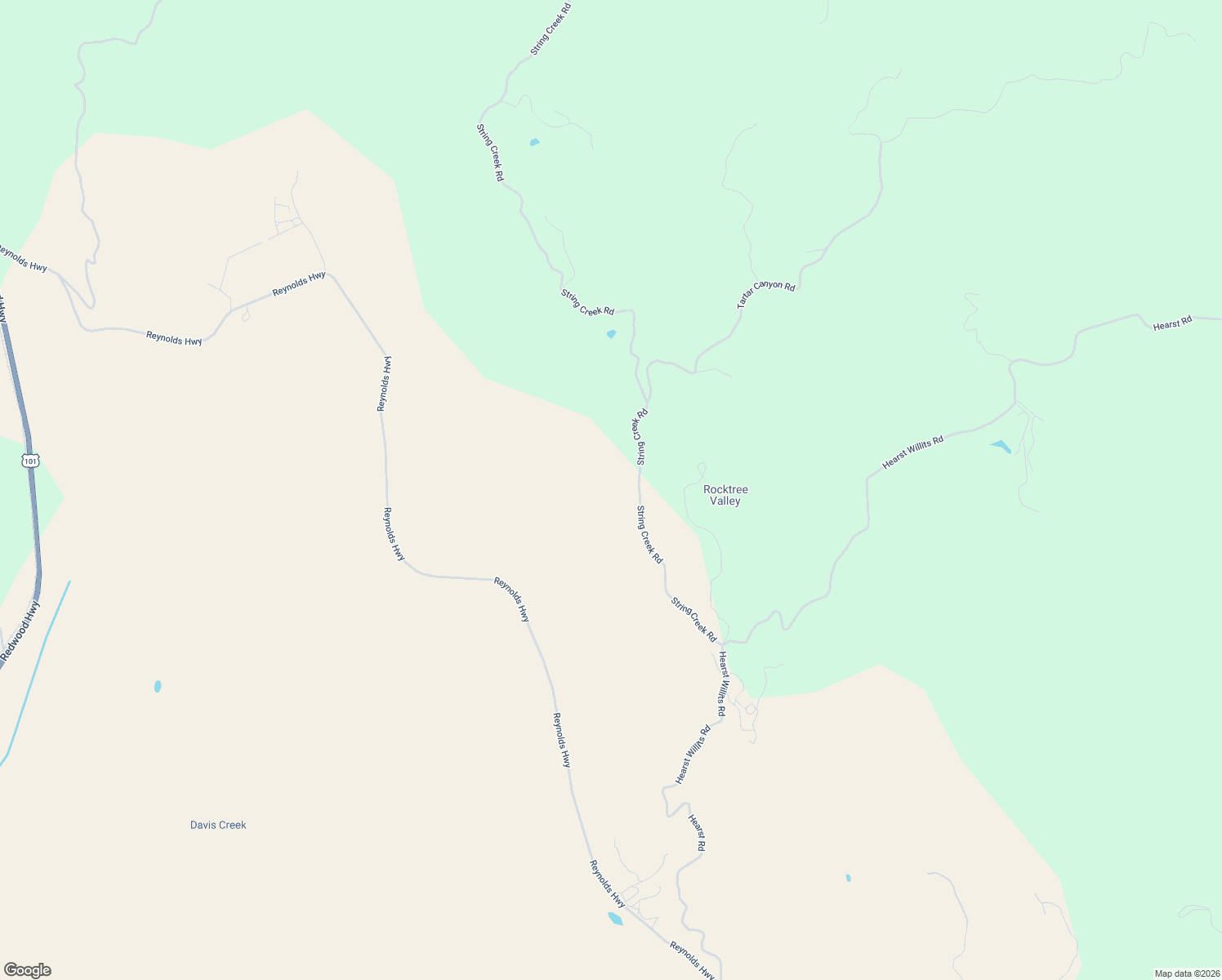 map of restaurants, bars, coffee shops, grocery stores, and more near 24600 String Creek Road in Willits