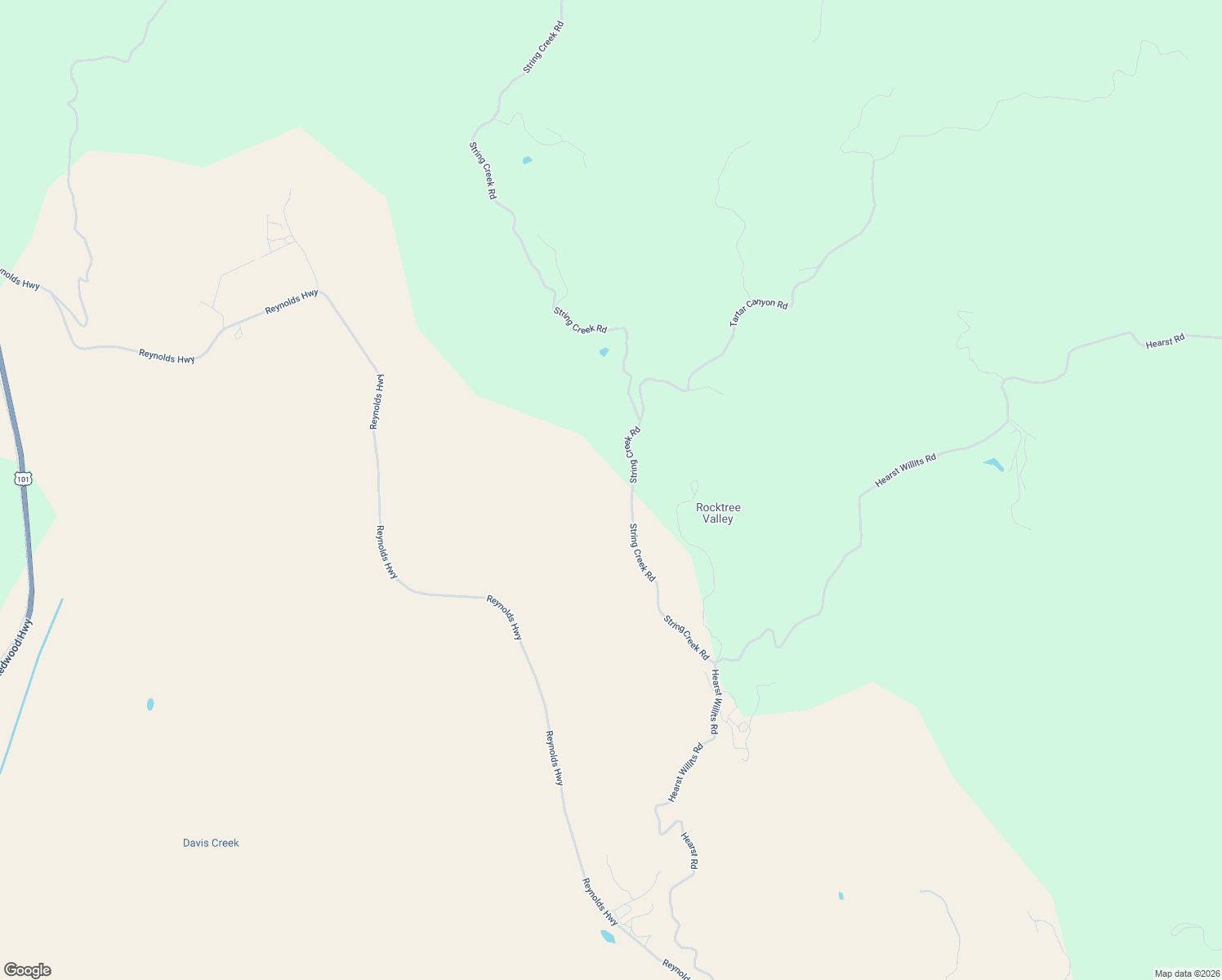 map of restaurants, bars, coffee shops, grocery stores, and more near 24600 String Creek Road in Willits