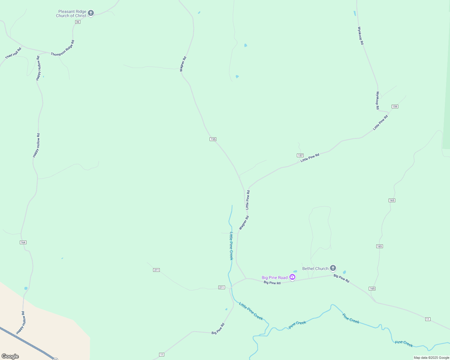 map of restaurants, bars, coffee shops, grocery stores, and more near 19369 Wagner Road in Laurelville